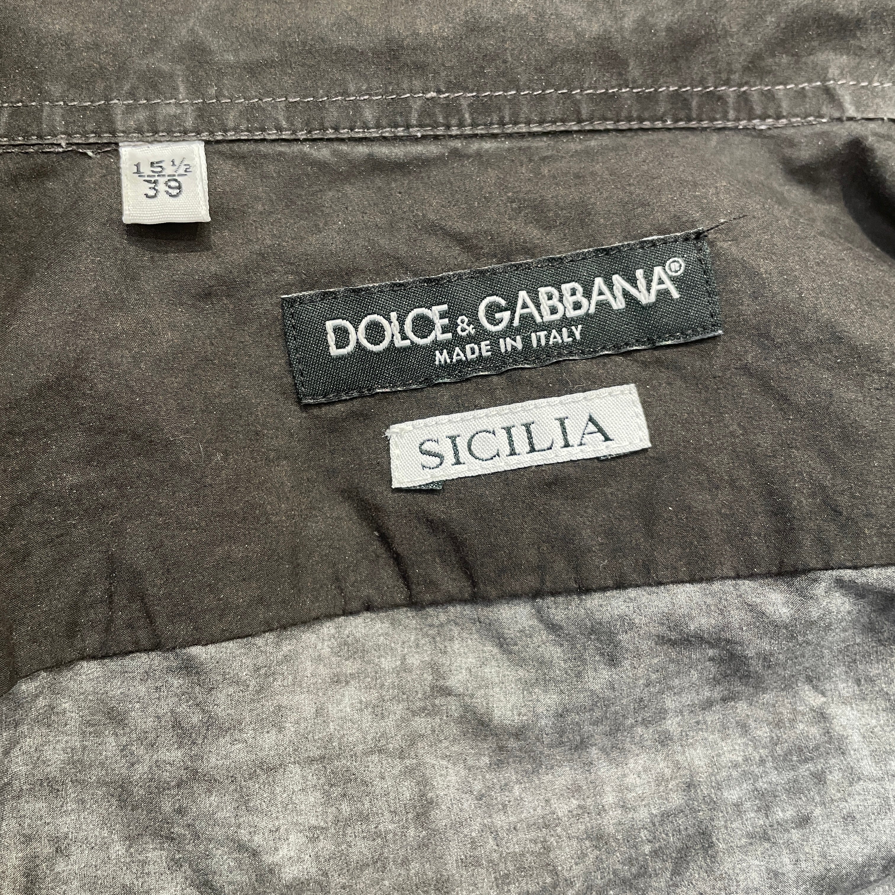DOLCE&GABBANA/LS Shirt/Cotton/BRW/Borwn white bottom view 3