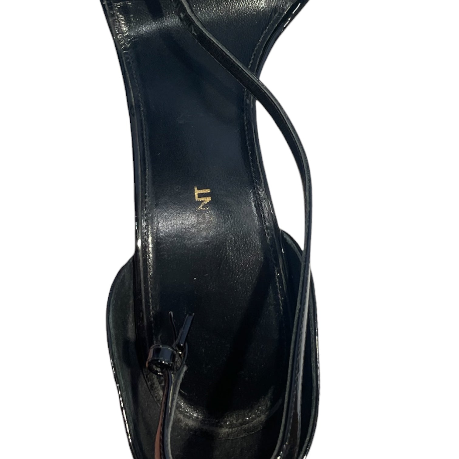 SAINT LAURENT/Heels/EU 37.5/Leather/BLK/Ankle Strap/YSL HEEL/SANDAL/ view 3