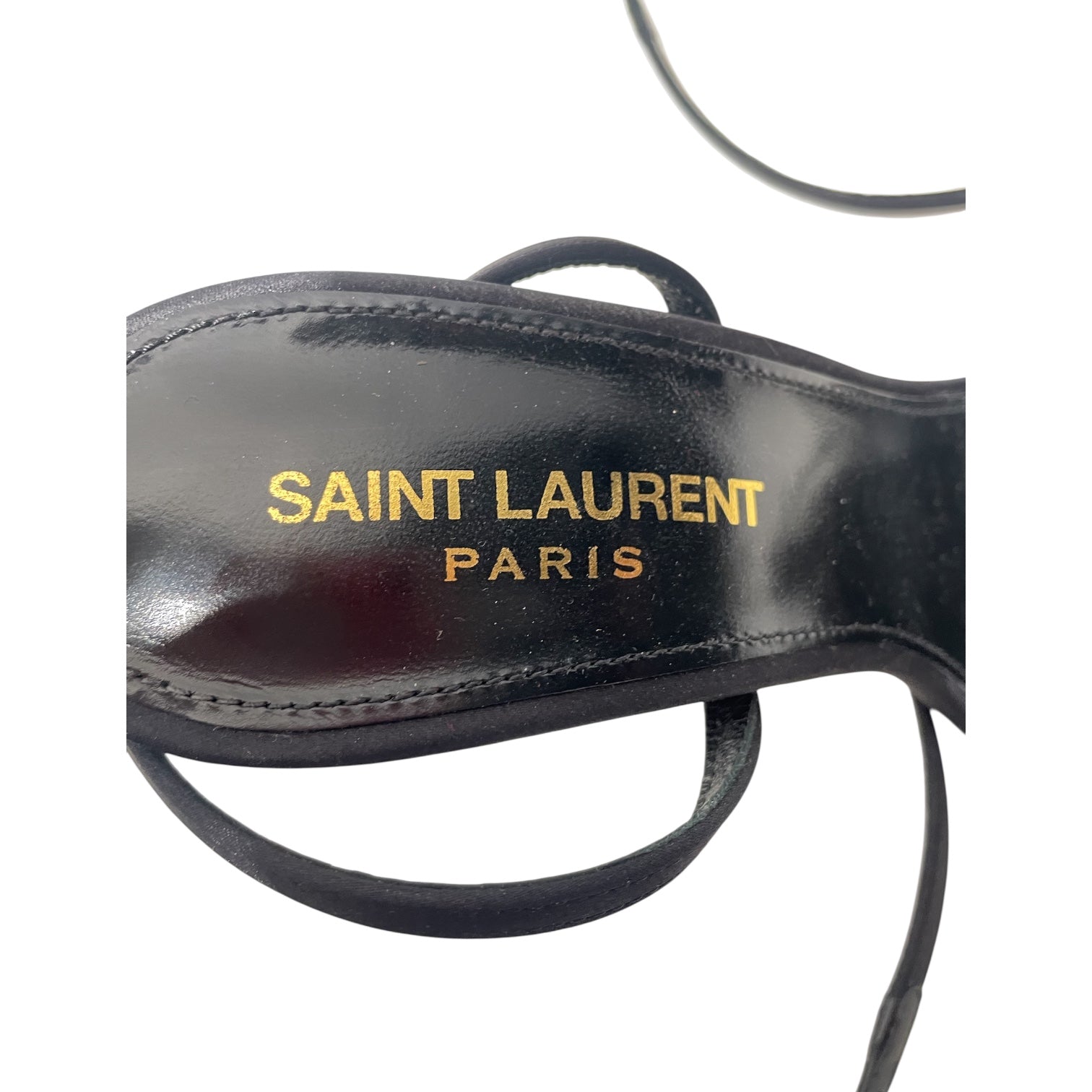 SAINT LAURENT/Heels/EU 36/BLK/crepe satin heel view 3