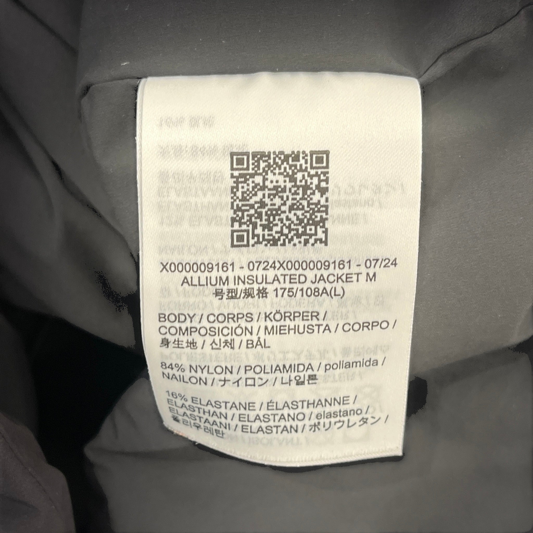 ARC'TERYX/Jacket/L/Nylon/BLK/Graphic/Allium Insulated Tech Pkt Jkt view 4