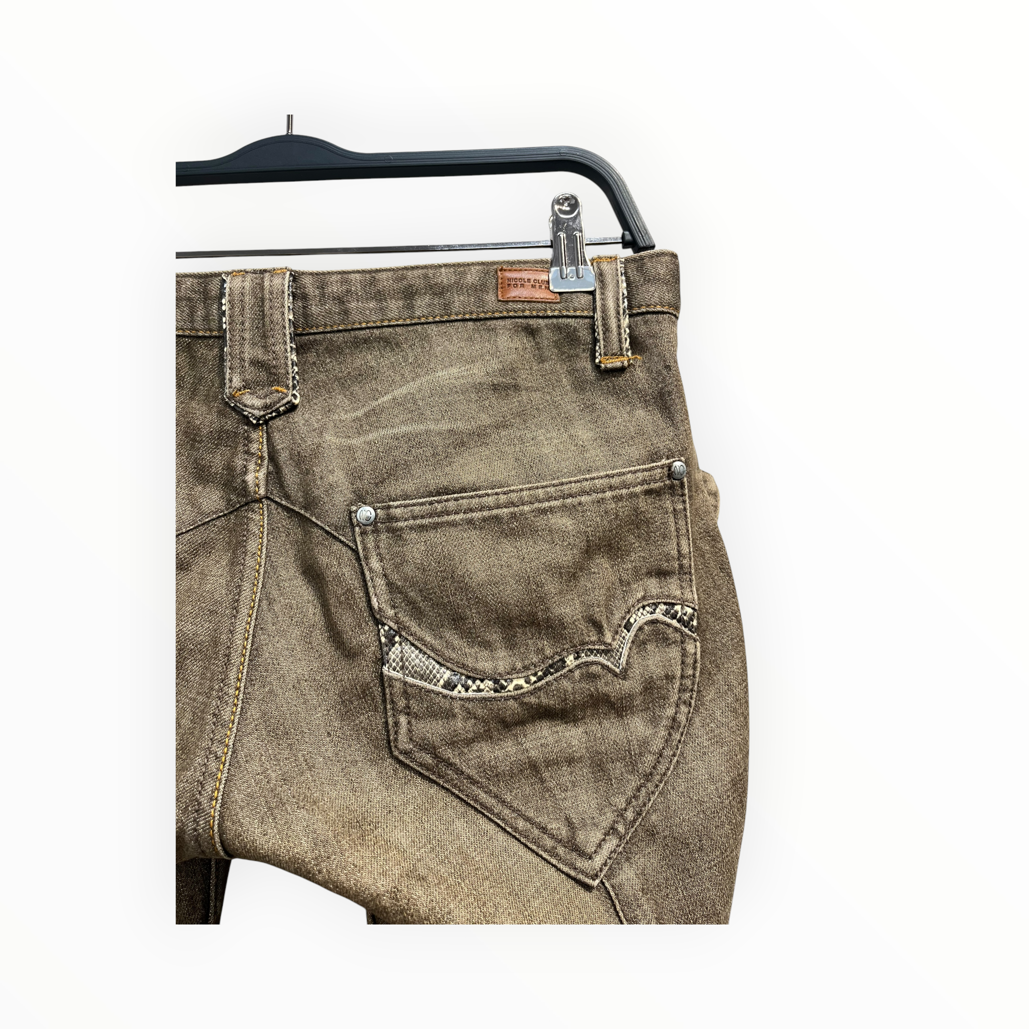 NICOLE CLUB FOR MEN/Shorts/Cotton/BEG/snake skin acents view 4