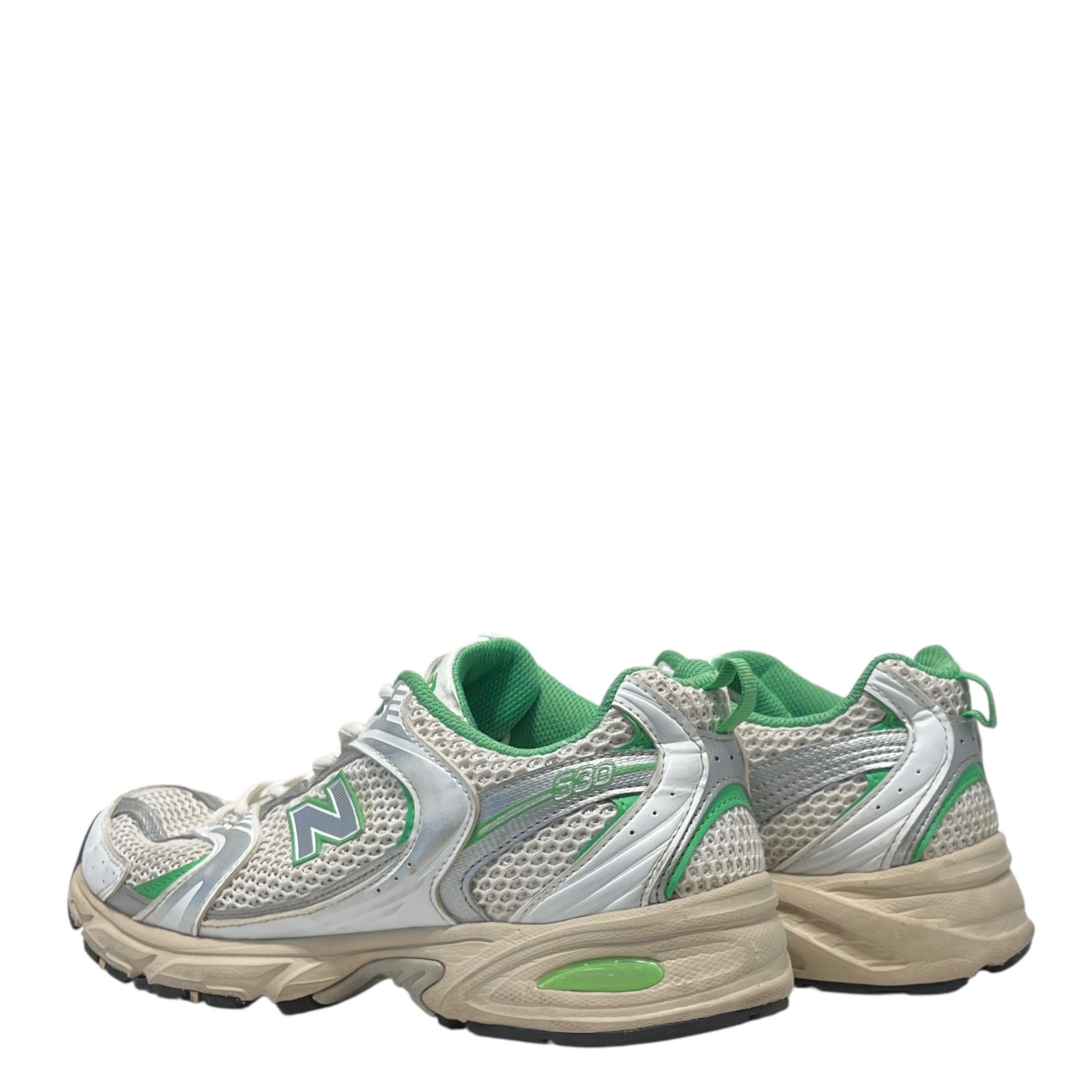 NEW BALANCE/Low-Sneakers/US 9.5/Cotton/WHT/NB 530 LIMES view 2