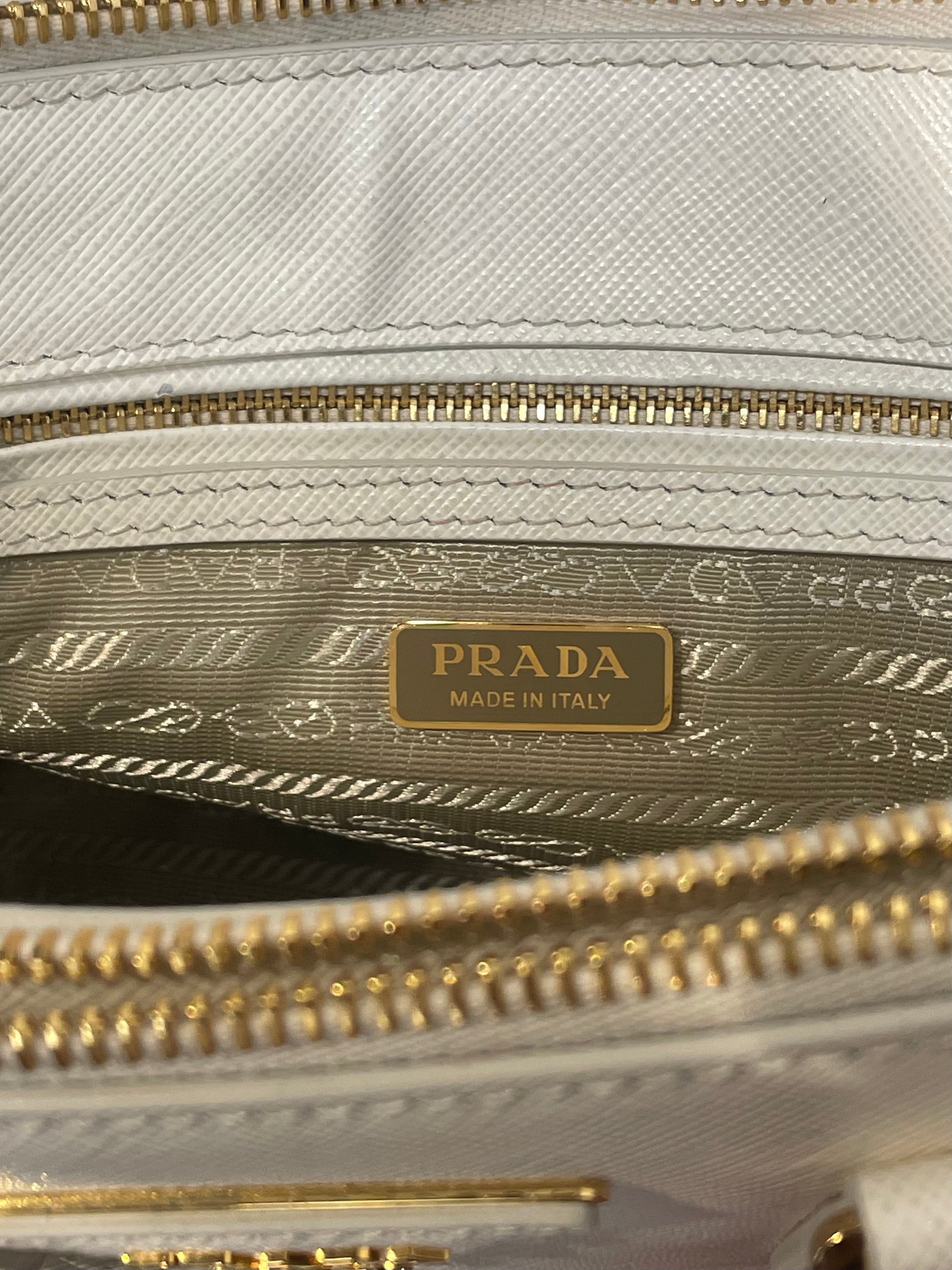 PRADA/Cross Body Bag/Leather/WHT/GALLERIA MINI view 3