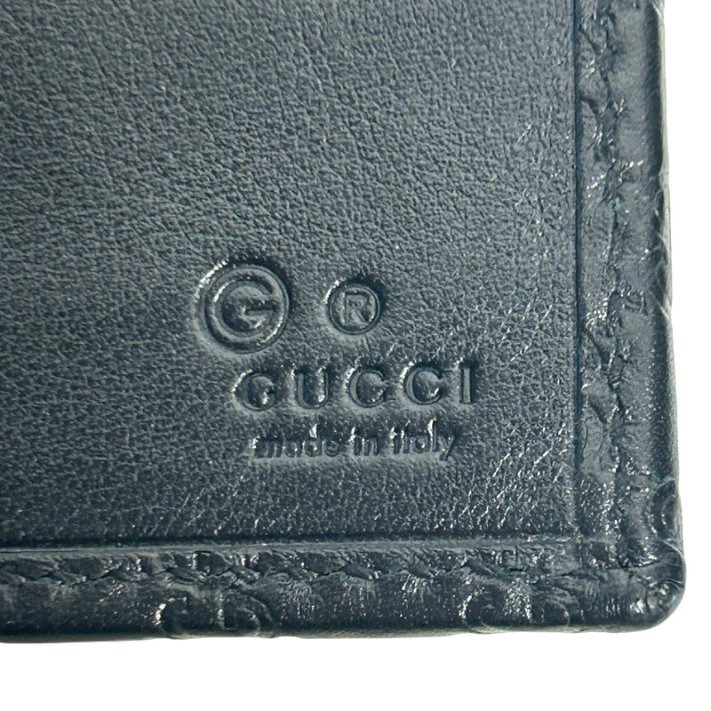 GUCCI/Bifold Wallet/Monogram/Leather/BLK/