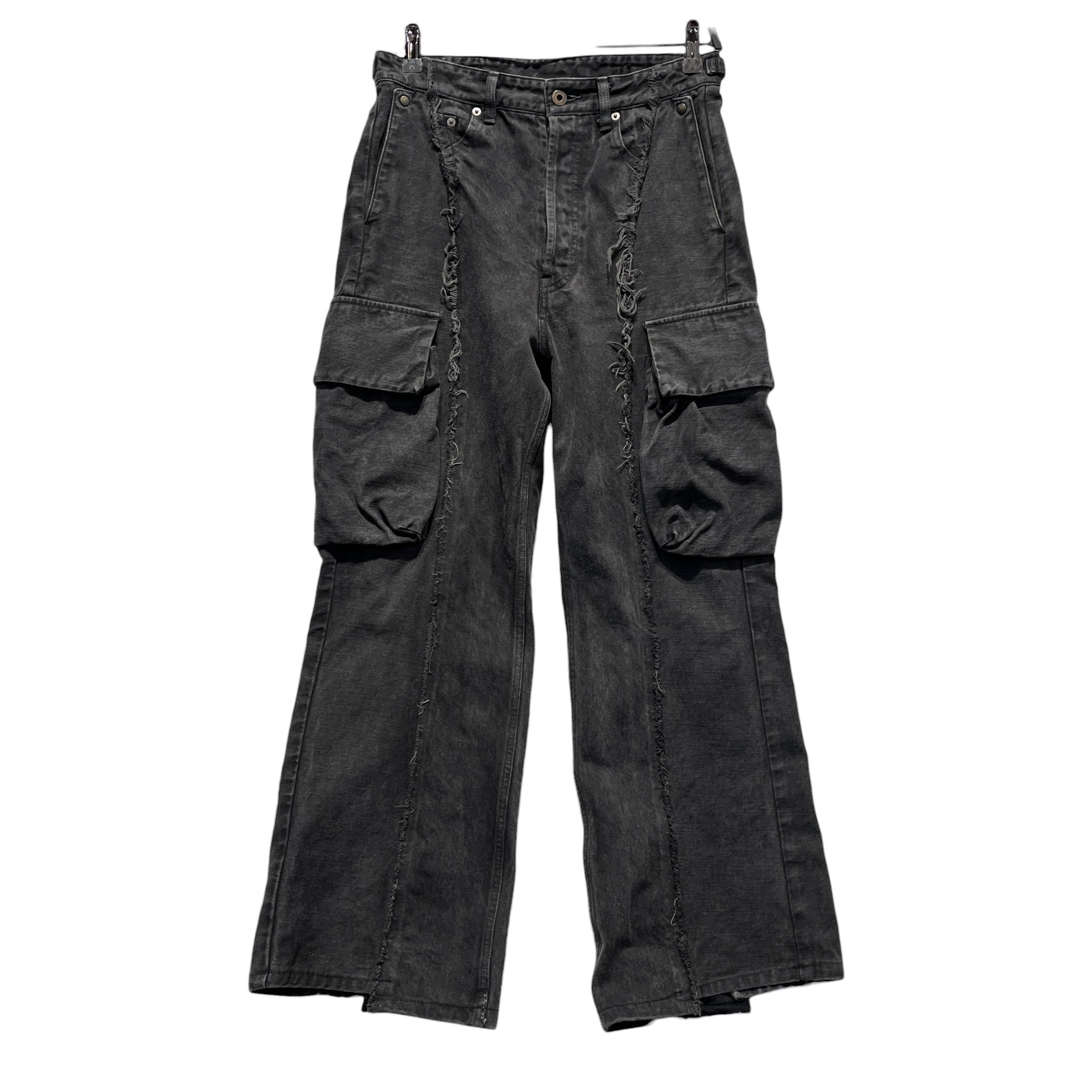 VUJA DE/Cargo Pants/S/Cotton/BLK/distressed view 1