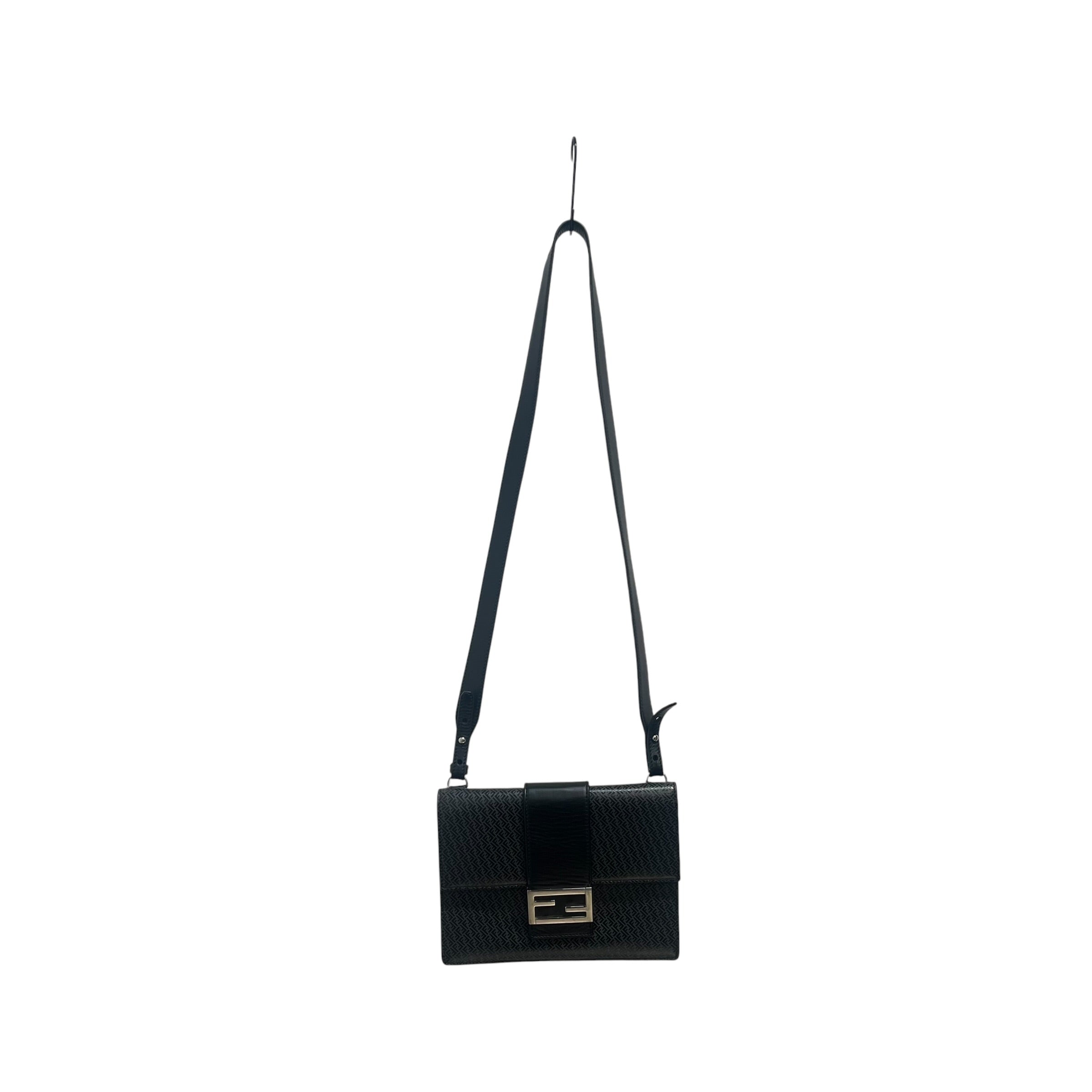 FENDI/Cross Body Bag/Monogram/Leather/BLK/FLAT BAGUETTE GREY MOTIF F view 1