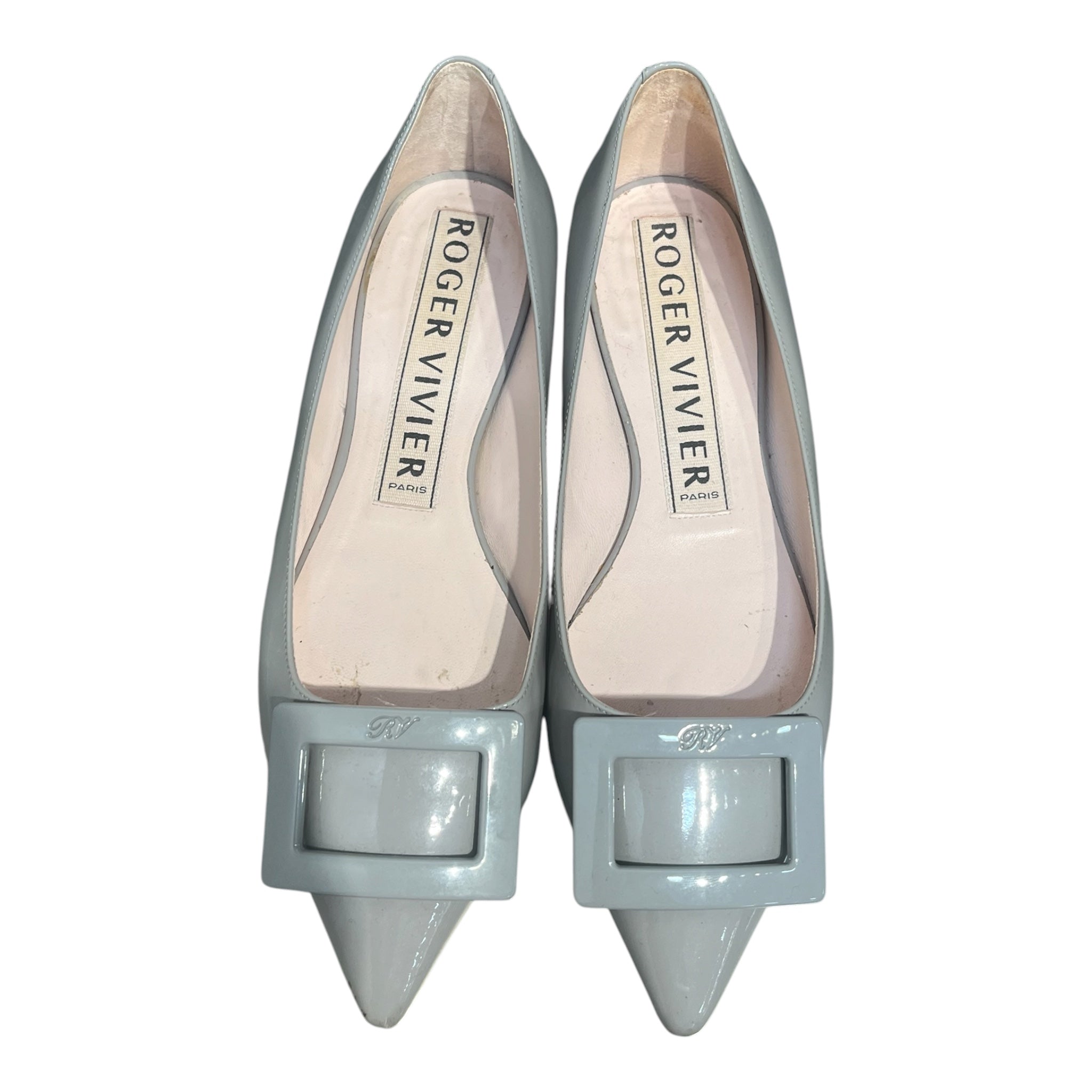 Roger Vivier/Flat Shoes/EU 37.5/Leather/SLV/POINT/ SQUARE view 6