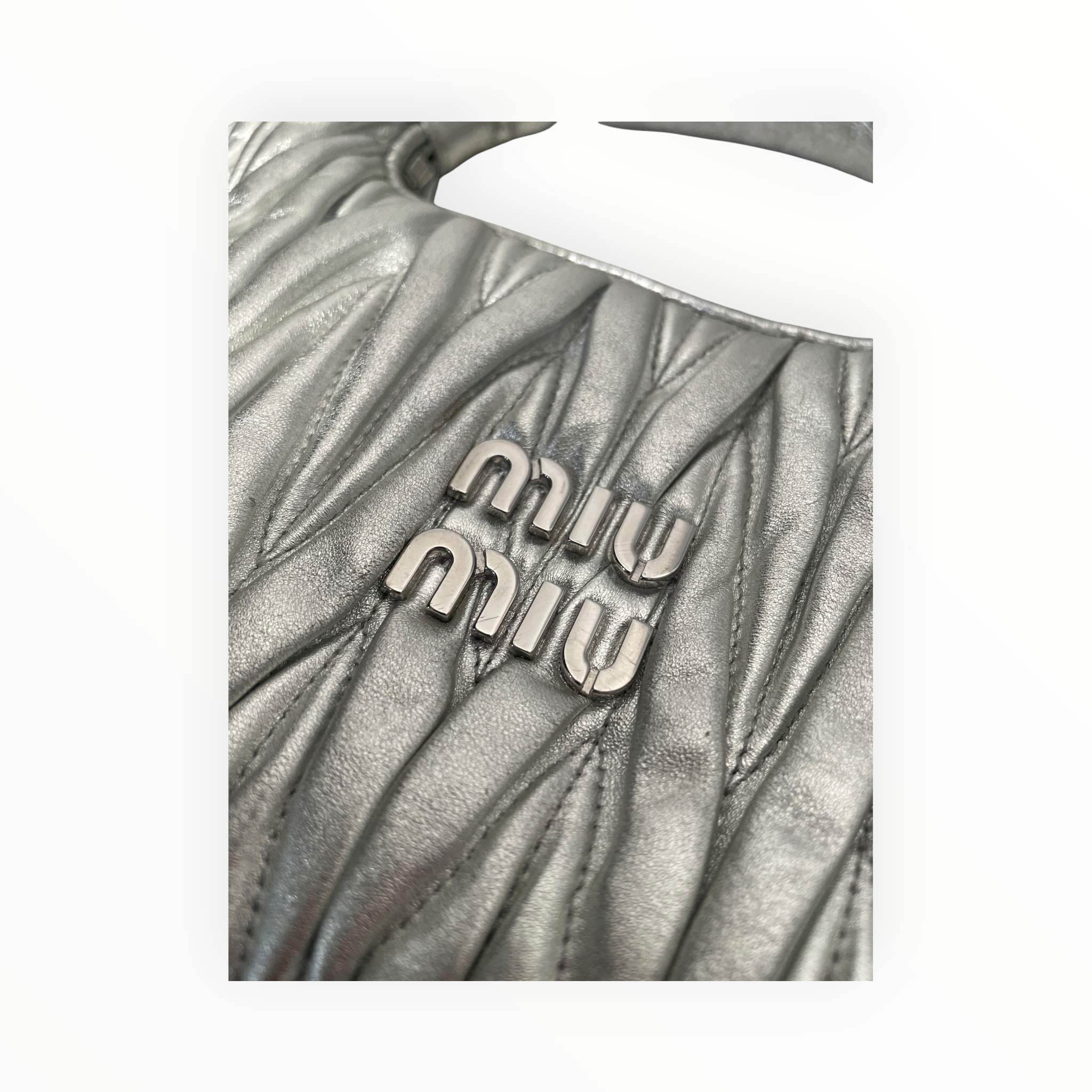MIU MIU/Cross Body Bag/Leather/SLV/WANDER MATELASSE NAPPA HOBO BA view 8