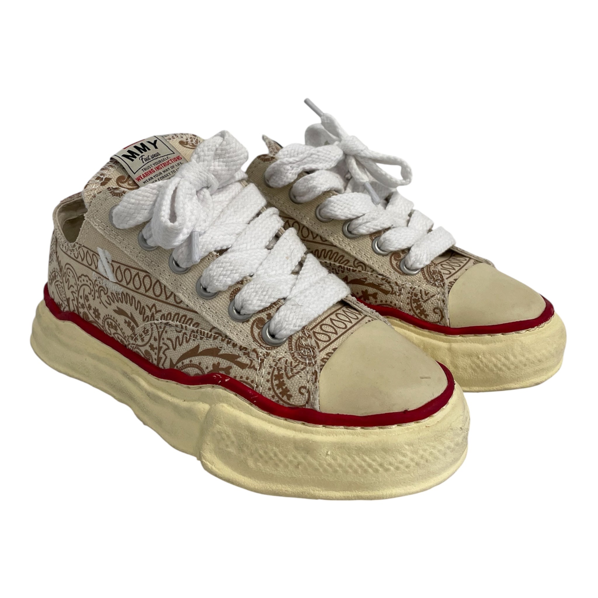 MIHARA YASUHIRO/Low-Sneakers/EU 37/Paisley/Cotton/WHT/Casestudy colab view 1