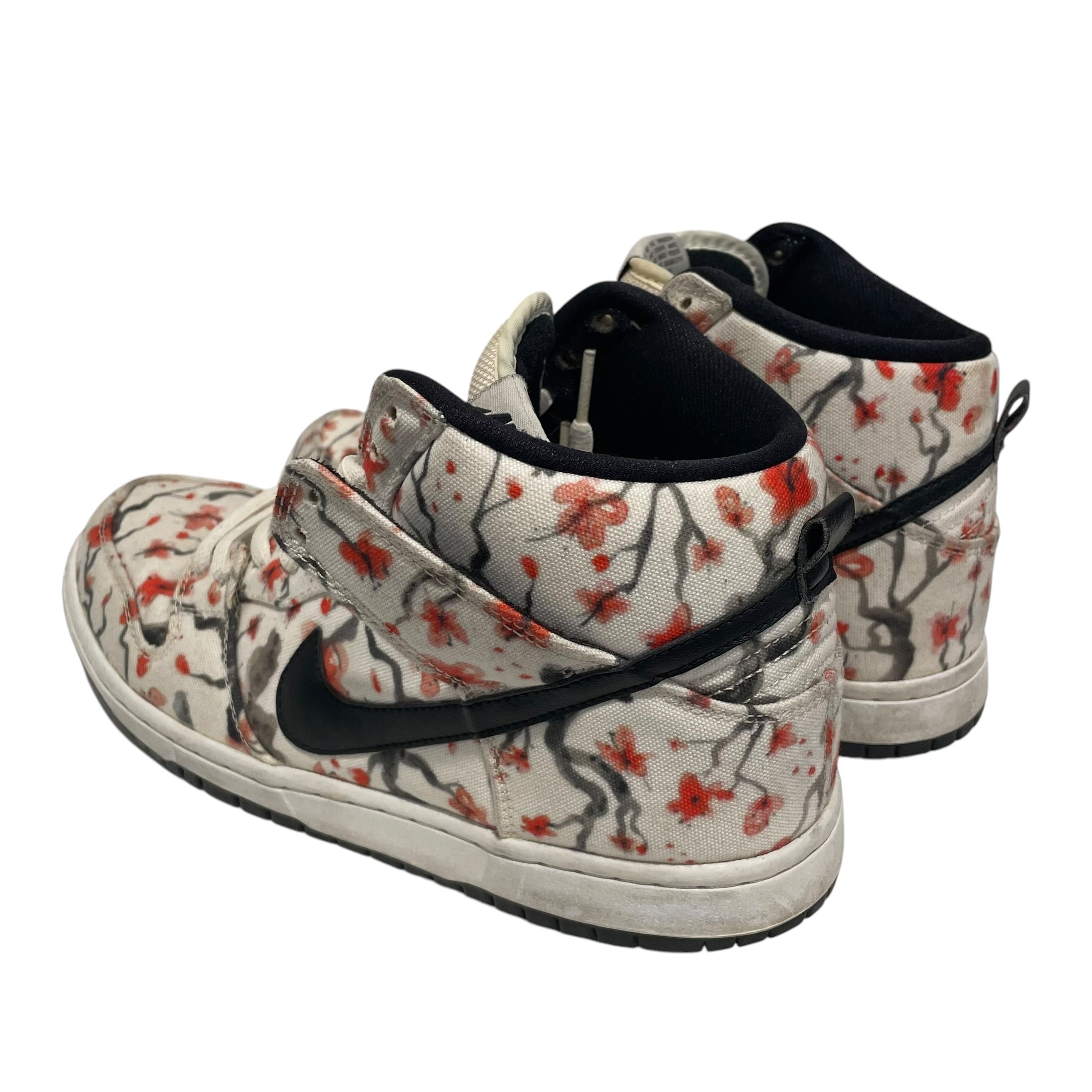 NIKE/Hi-Sneakers/US 9.5/Floral Pattern/Cotton/WHT/cherry blossom dunks view 2