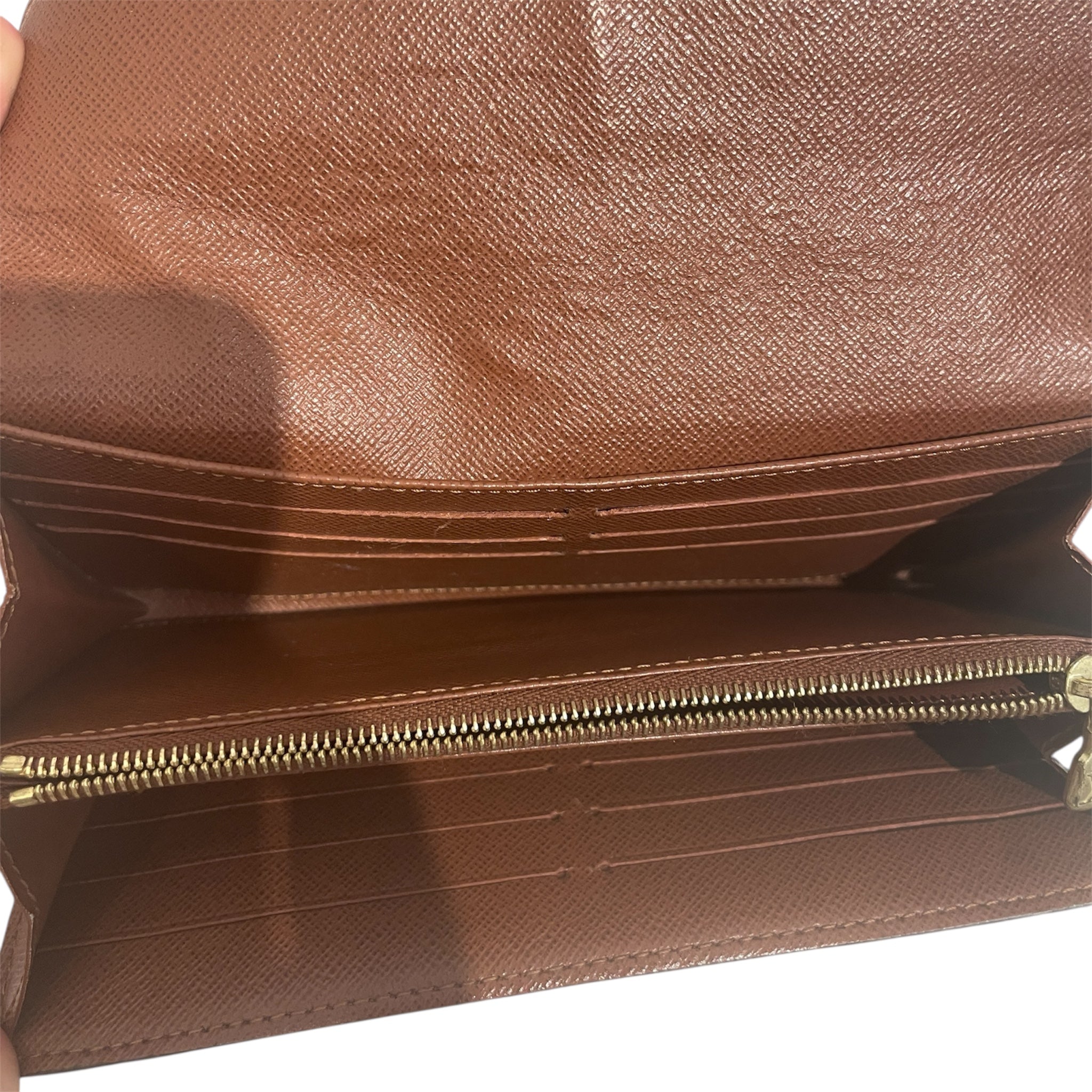 LOUIS VUITTON/Long Wallet/Monogram/Leather/BRW/ view 3