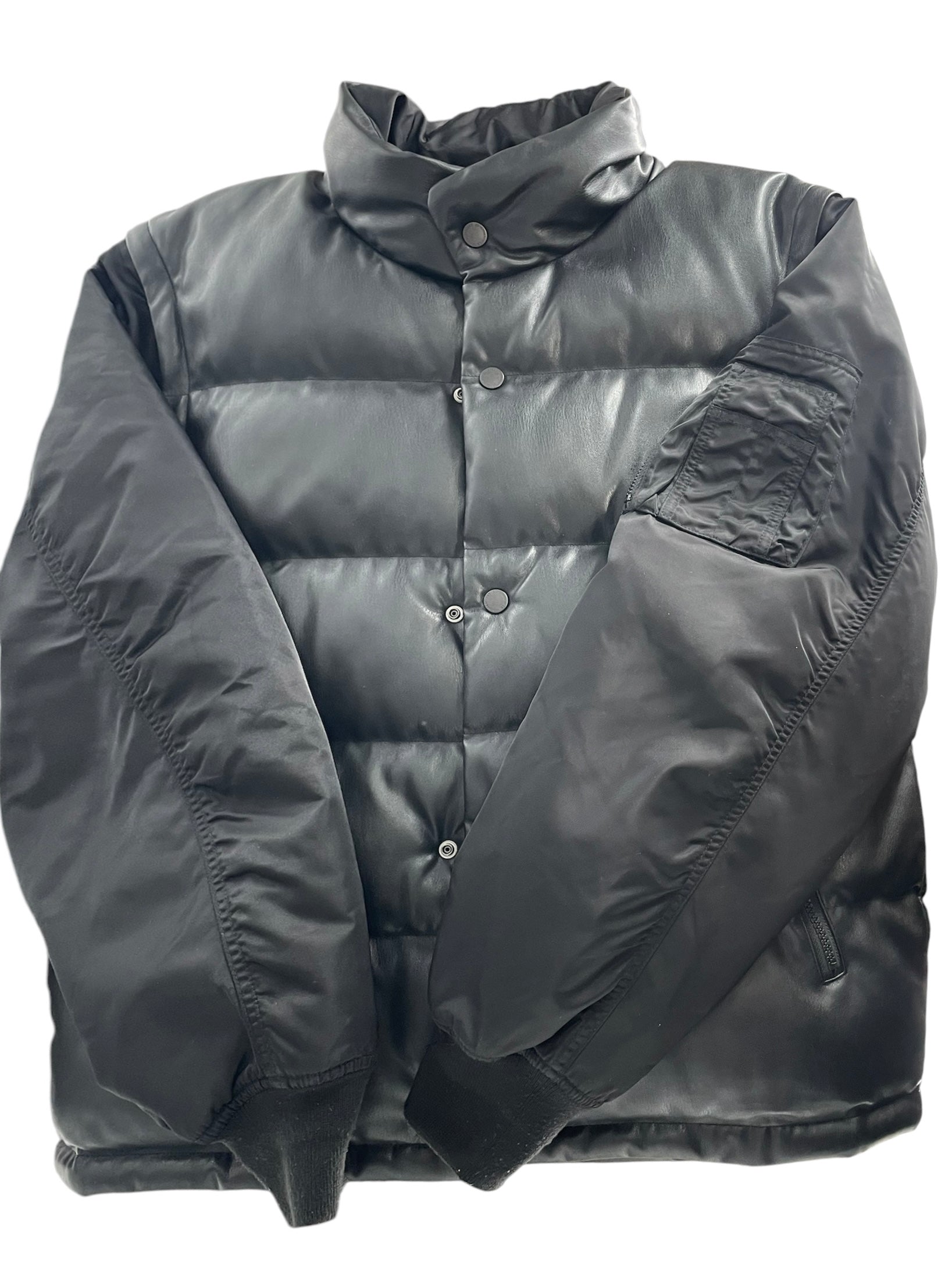 UNDERCOVER/Puffer Jkt/M/Faux Leather/BLK/FAUX LEATHER GU COLLAB view 5