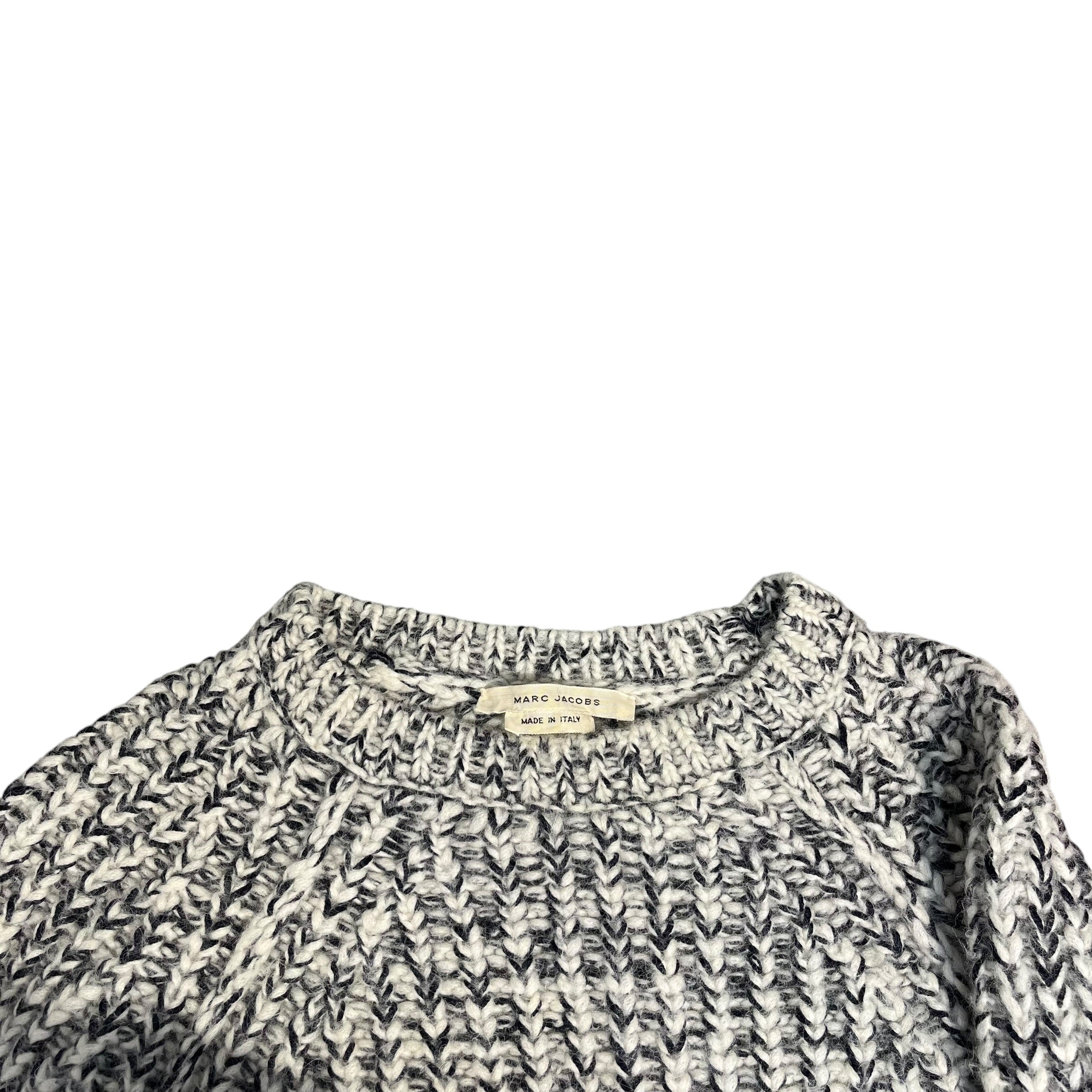 MARC JACOBS/Sweater/M/Wool/WHT/WHITE GRAY WOOL SWEATER view 3