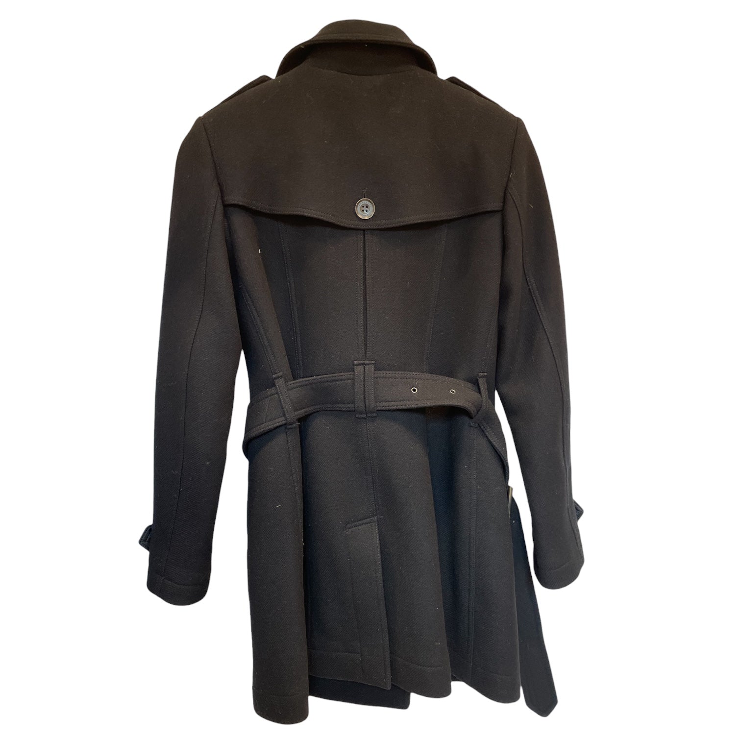 BURBERRY BRIT/Peacoat/6/Wool/BLK/DOUBLE BUTTONS/ WAIST TIE view 2