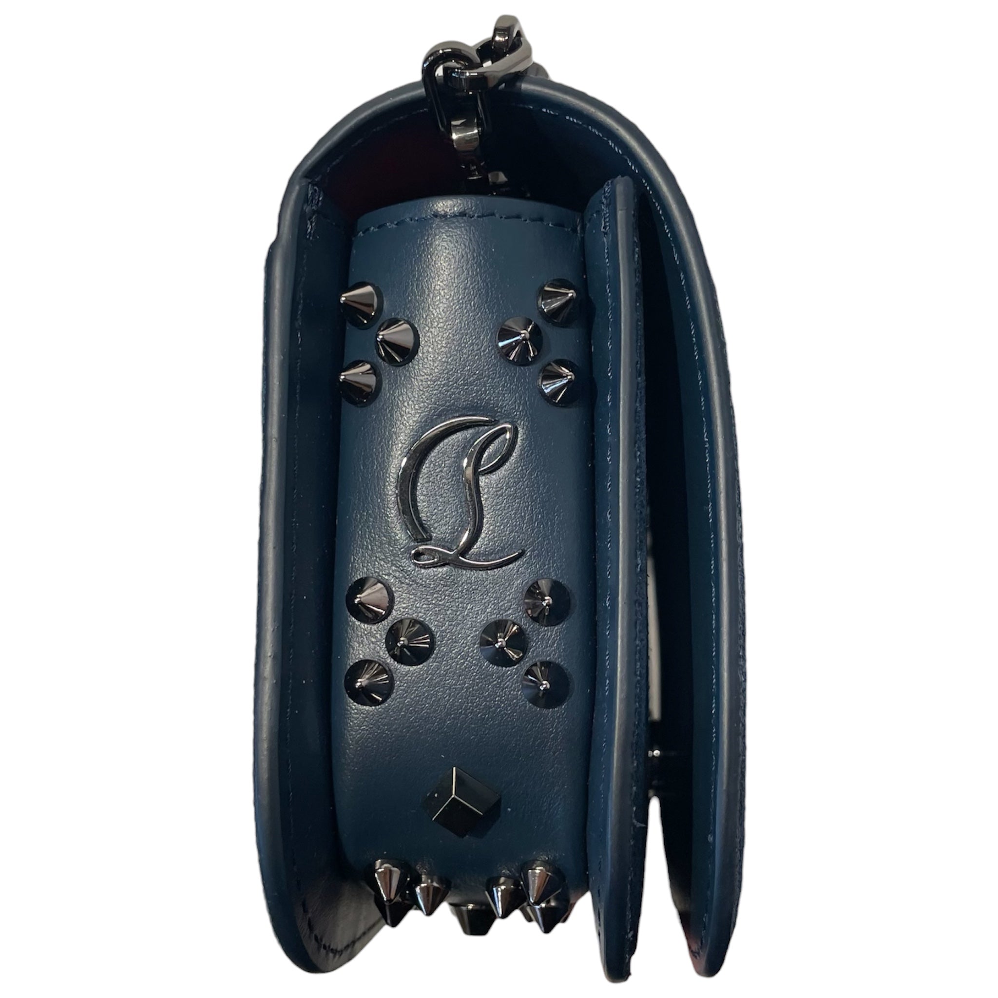 Christian Louboutin/Cross Body Bag/Suede/BLU/cl suede spike bag view 6