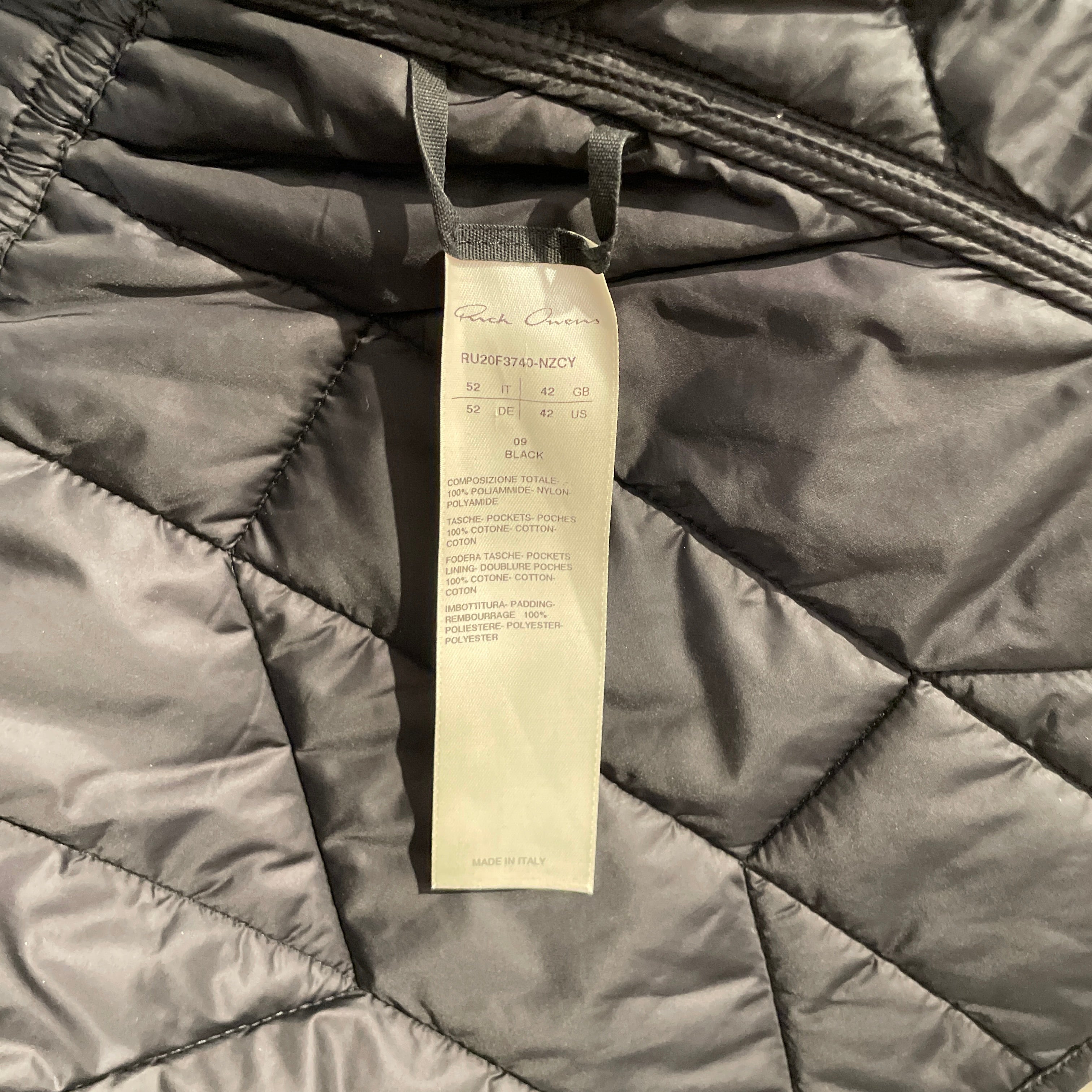 Rick Owens/Quilted Vest/42/Polyester/BLK/ view 4