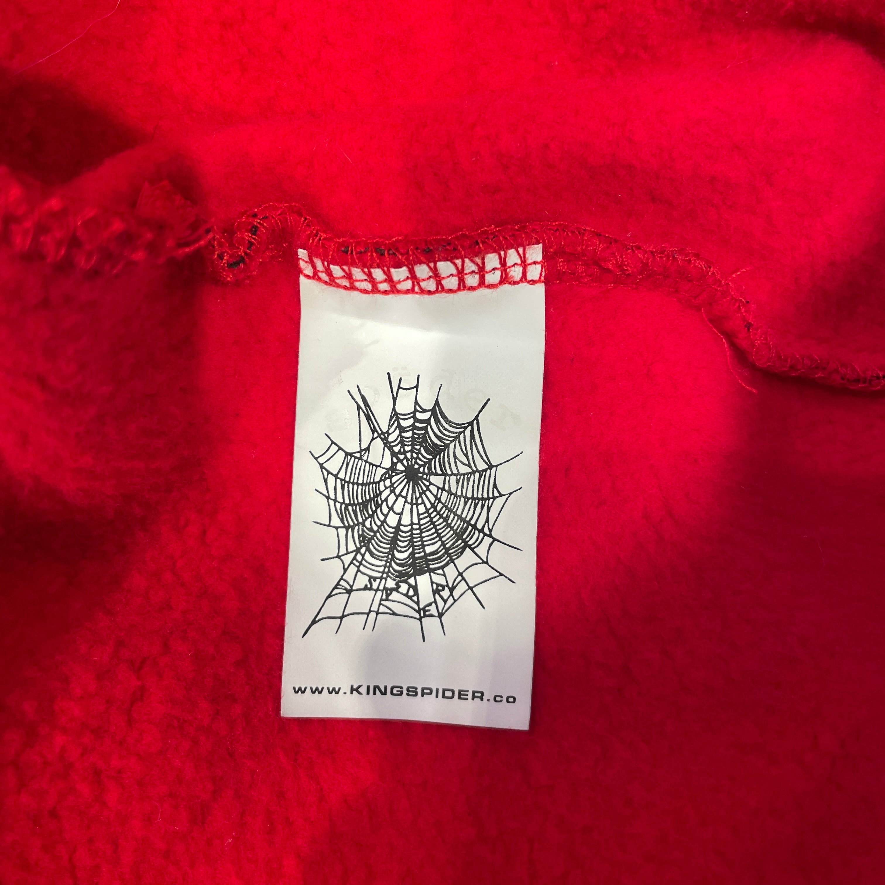 Sp5der/Hoodie/M/Cotton/BRD/red sp5der hoodie blk web view 4
