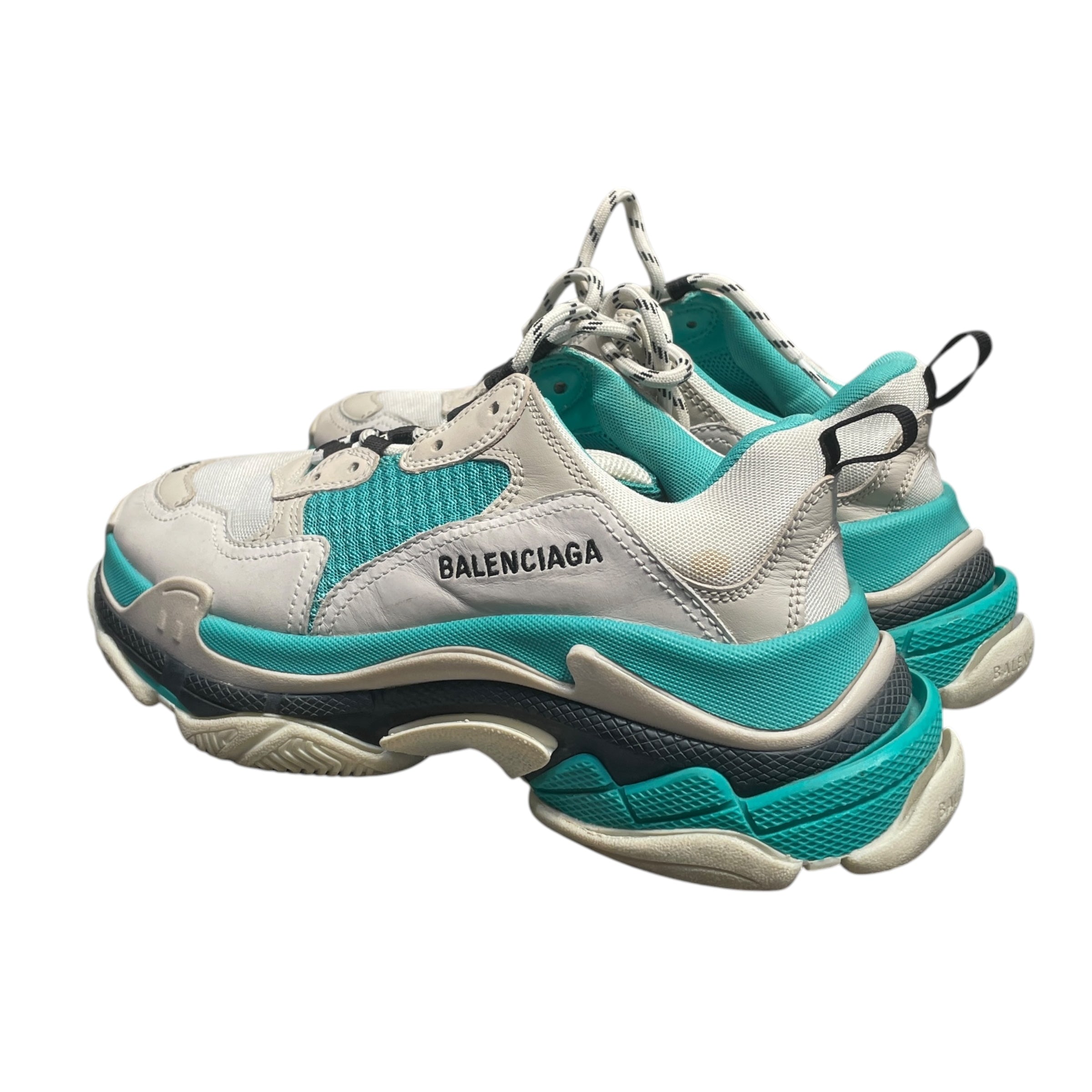BALENCIAGA/Low-Sneakers/EU 39/Polyester/WHT/Mint green and white view 2