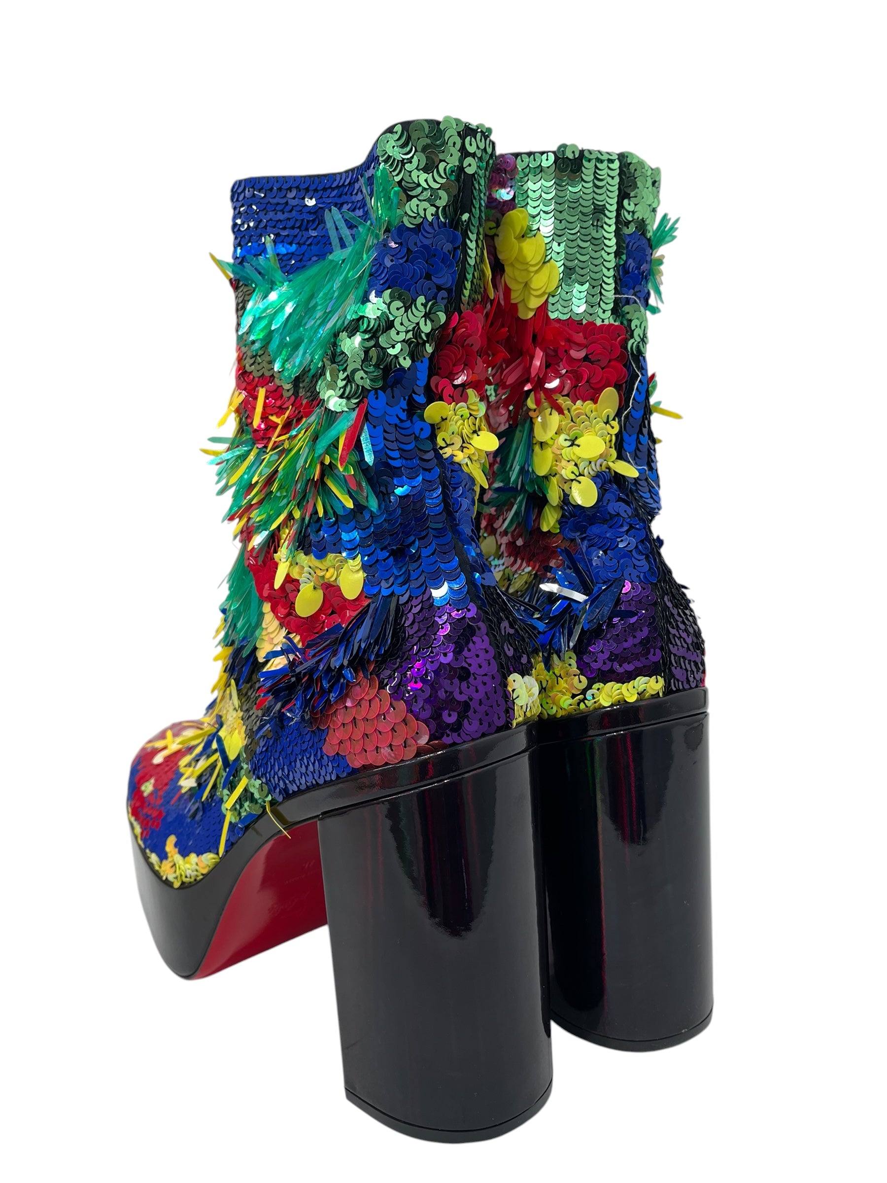 Christian Louboutin/Boots/EU 46/MLT/Side Zip/SEQUIN PLATFORM HEEL view 3
