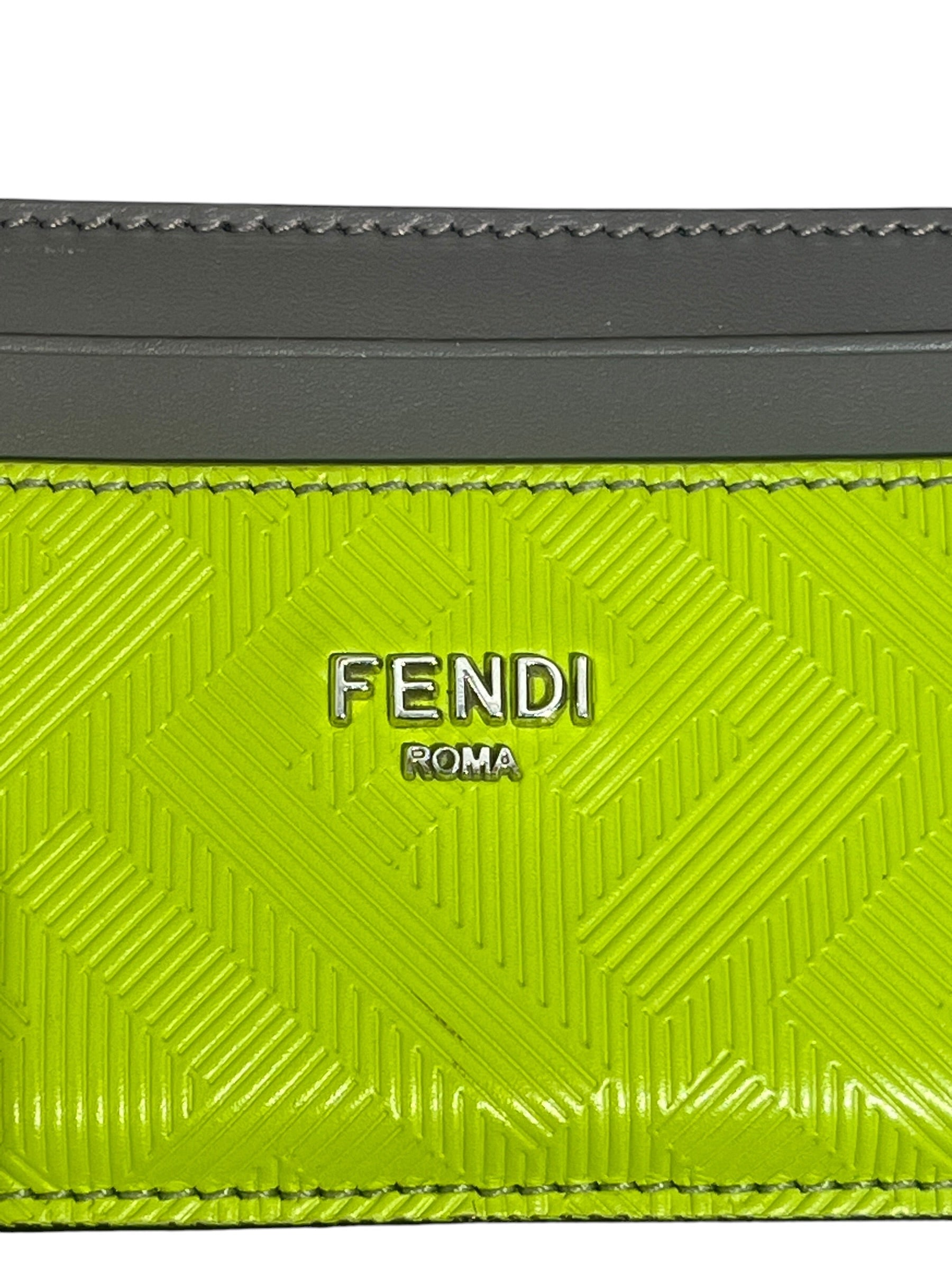 FENDI/Wallet/Leather/GRN/grid pattern 5 slots silver view 6