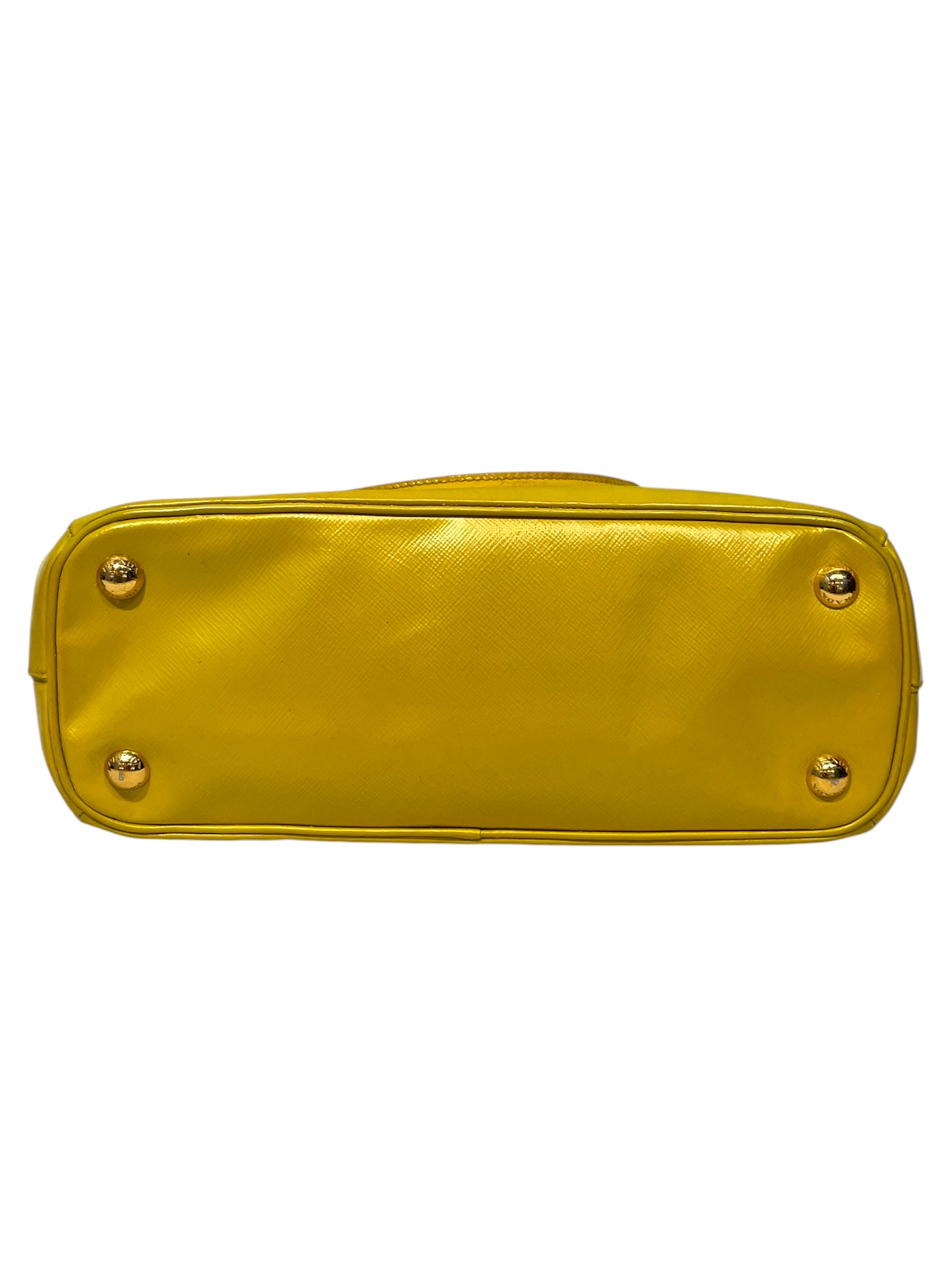 PRADA/Bag/Leather/YEL/prada yllw saffiano galleria view 7