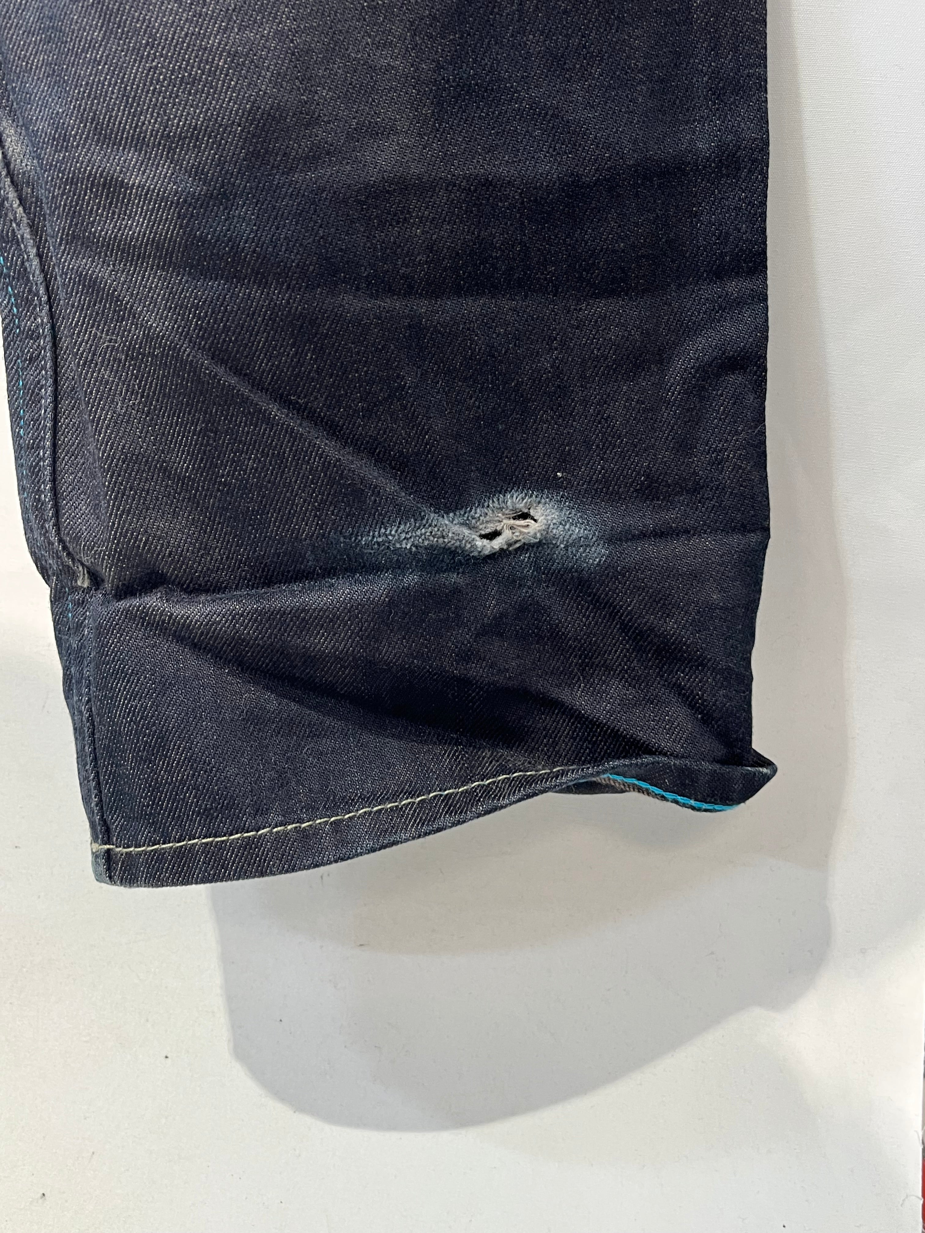 EVISU/Straight Pants/28/Denim/IDG/Button Fly/RN120435 dark indigo wash view 4