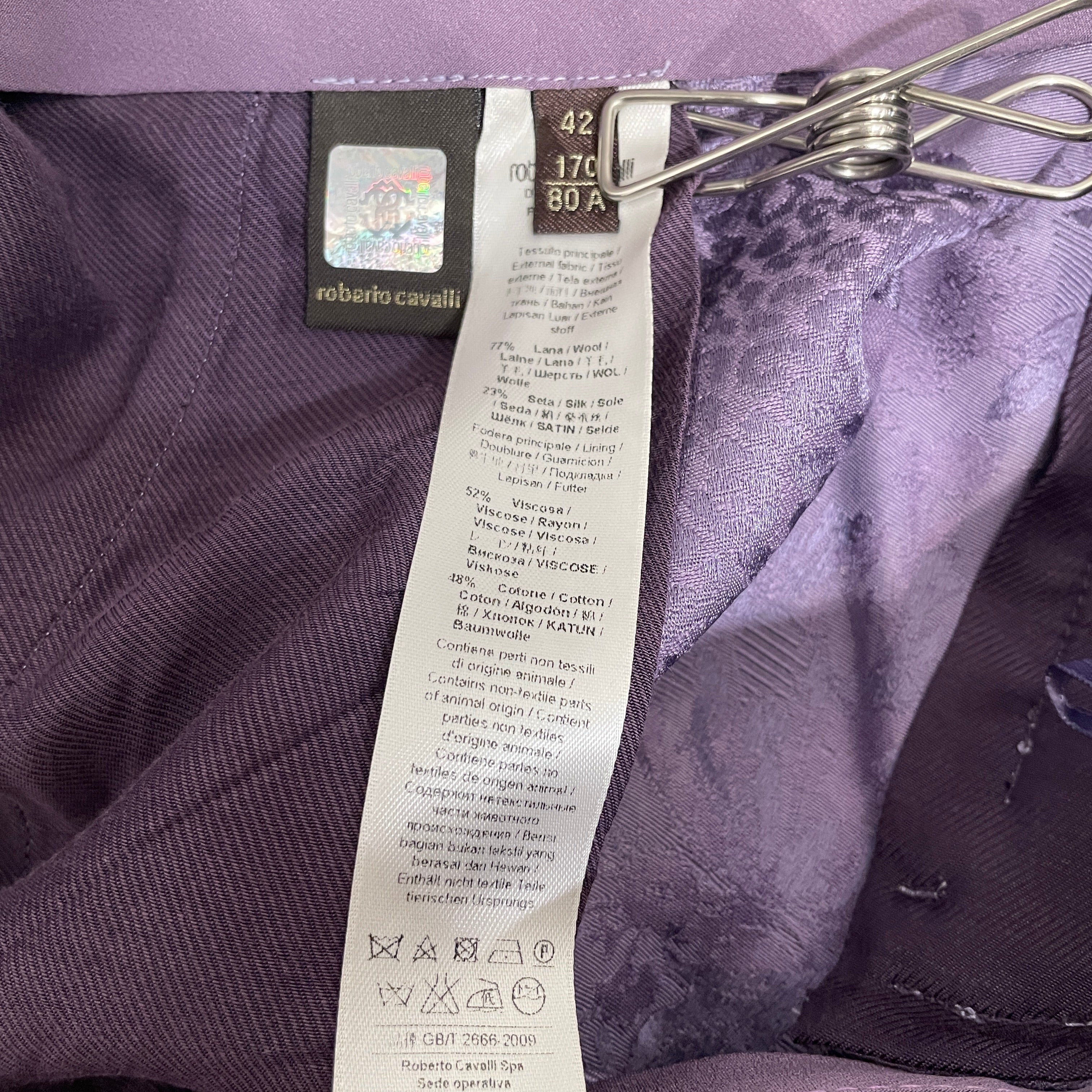 roberto cavalli/Straight Pants/42/Wool/PPL/All Over Print/ view 4