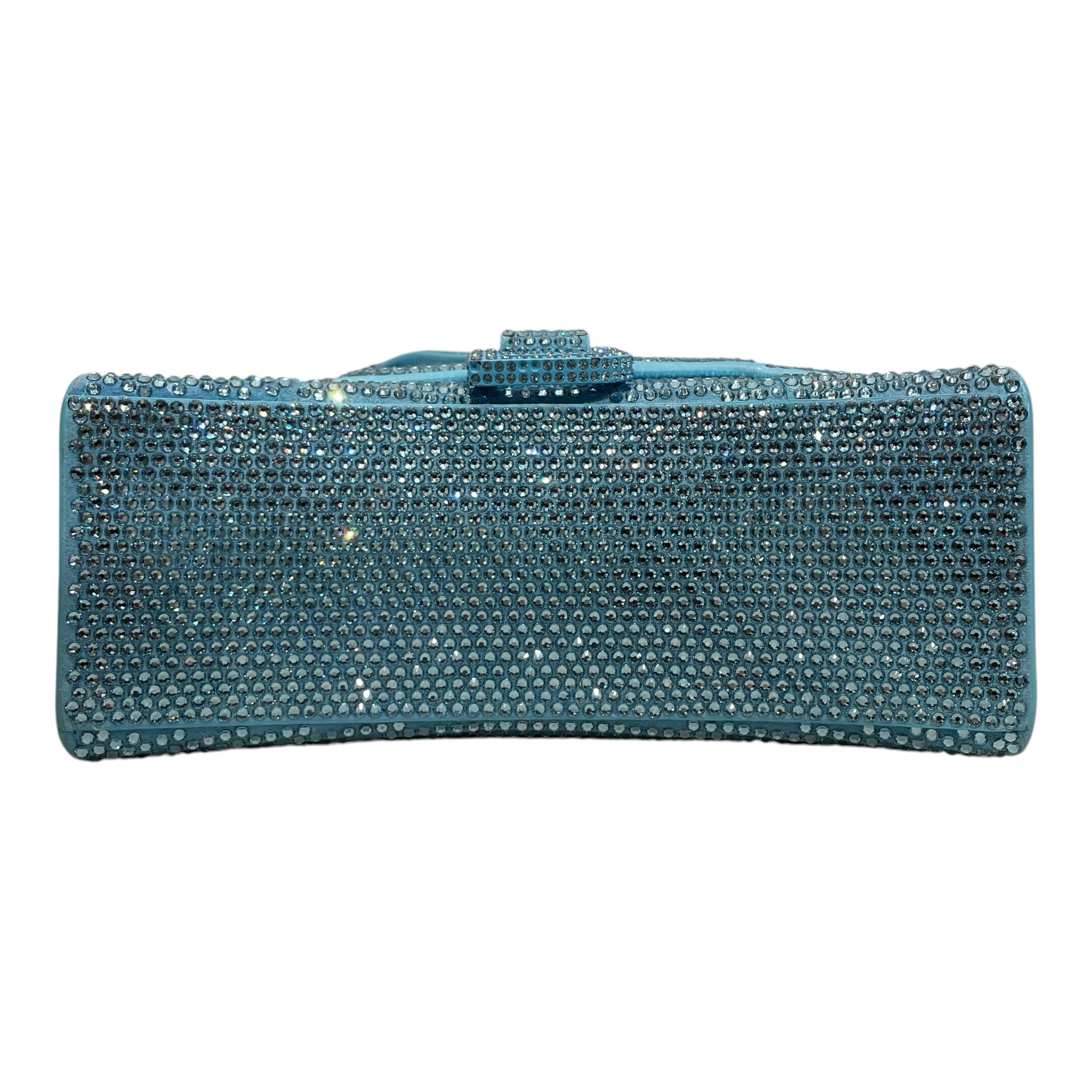 BALENCIAGA/Cross Body Bag/Iridescent/Leather/BLU/BB HOURGLASS RHINESTONE view 3