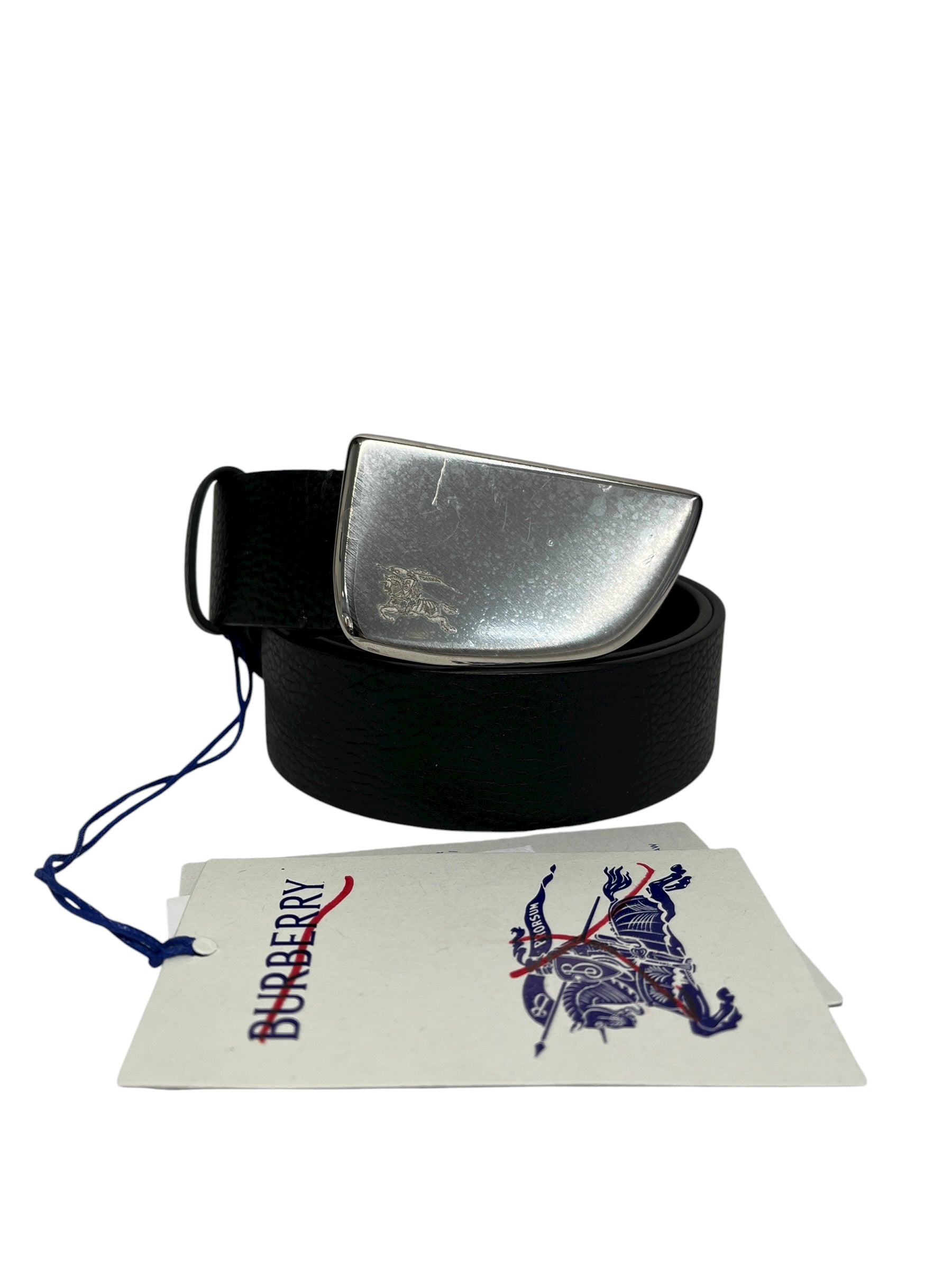 BURBERRY LONDON/Belt/Leather/BLK/SLV BUCKLE view 1