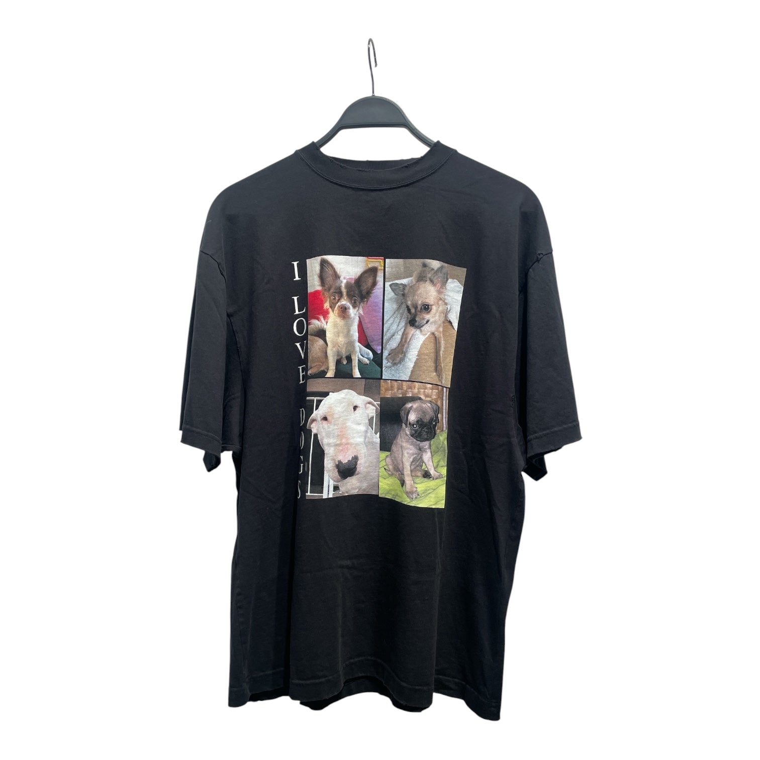 BALENCIAGA/T-Shirt/XXS/Cotton/BLK/Graphic/I LOVE DOGS view 1
