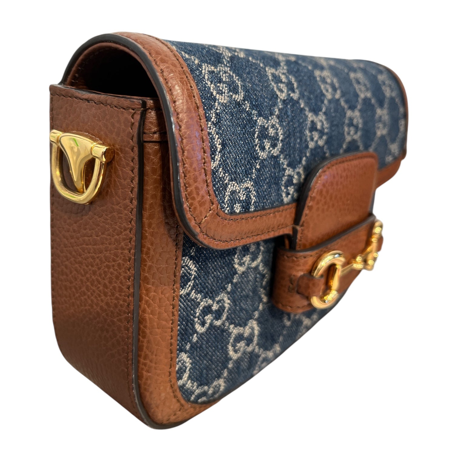 GUCCI/Cross Body Bag/Monogram/BLU/HORSEBIT 1995 CANVAS DENIM view 4