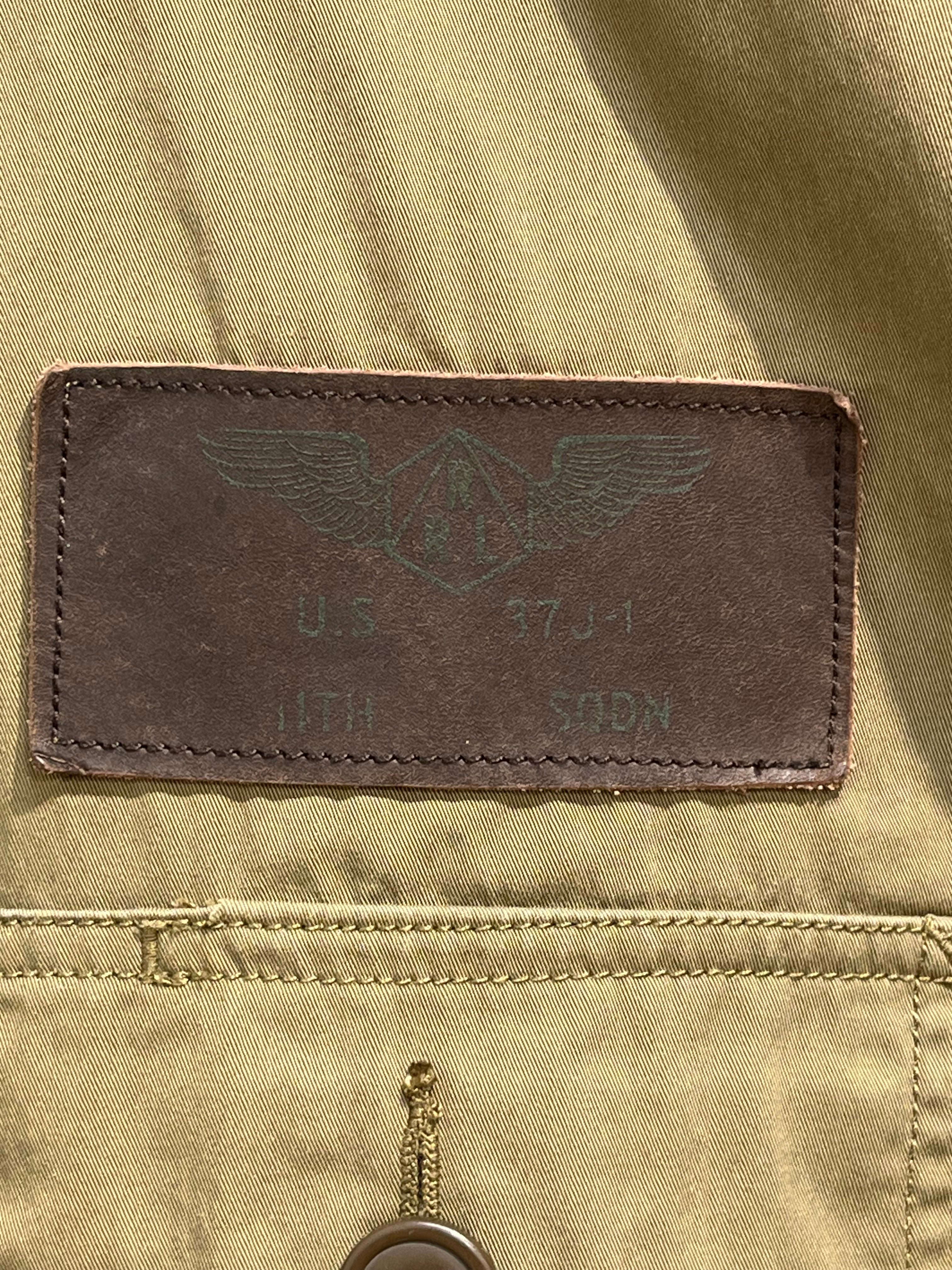 RRL/Jacket/XL/Cotton/GRN/leather patch front zip up view 3