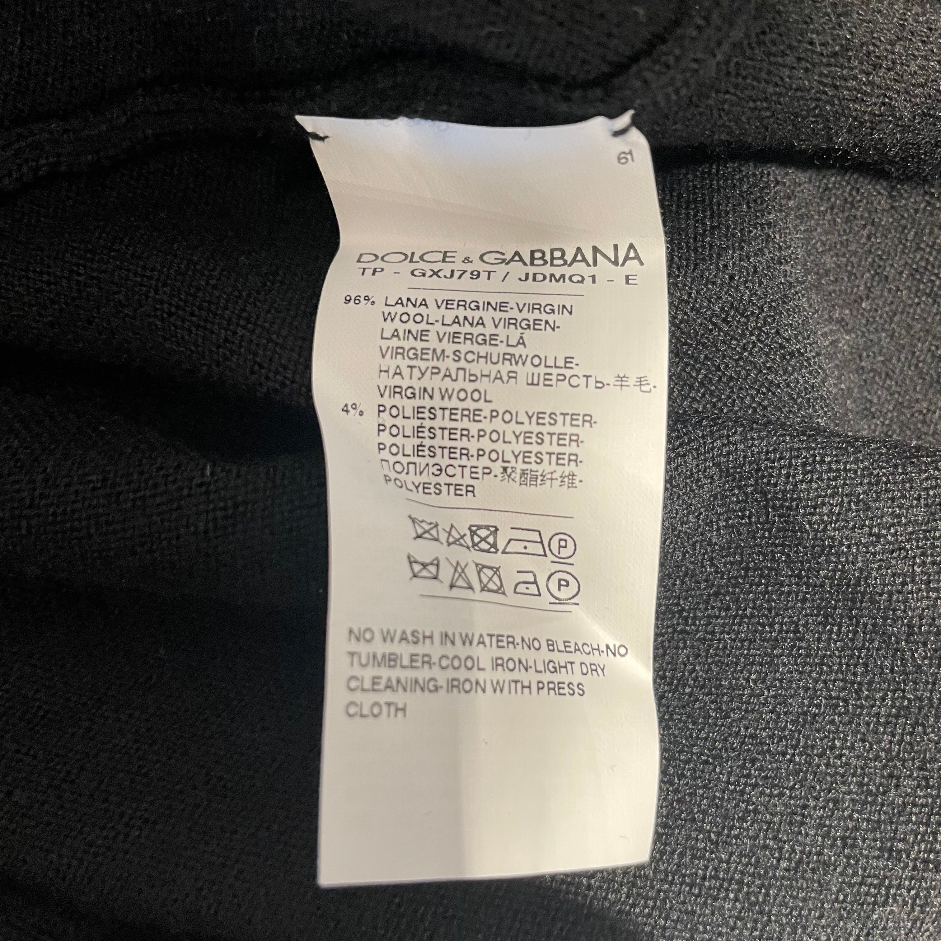 DOLCE&GABBANA/Sweater/46/Wool/BLK/DG CHEST LOGO view 4