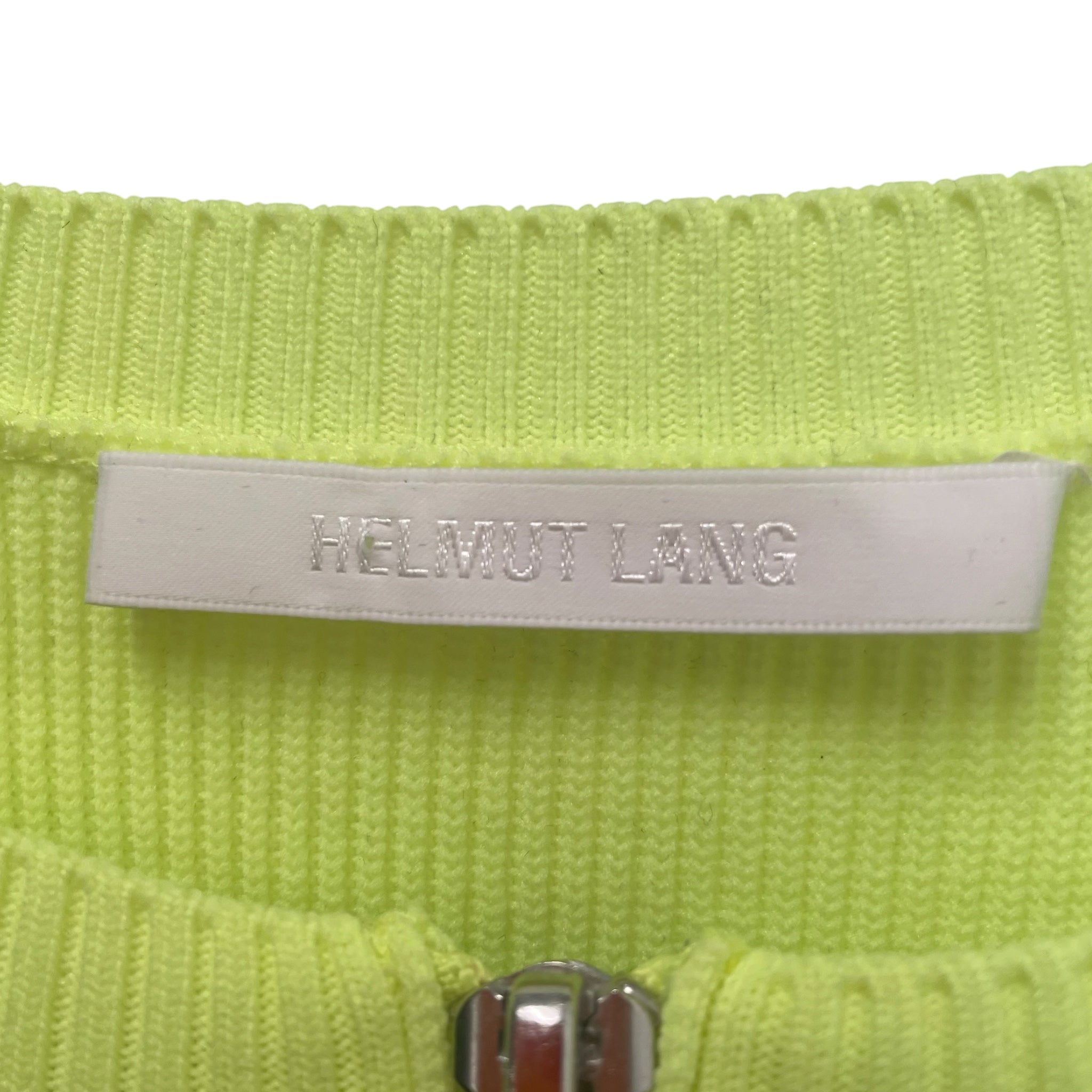 Helmut Lang/T-Shirt/S/Cotton/YEL/Neon YLW 1/4 Zip Up view 3
