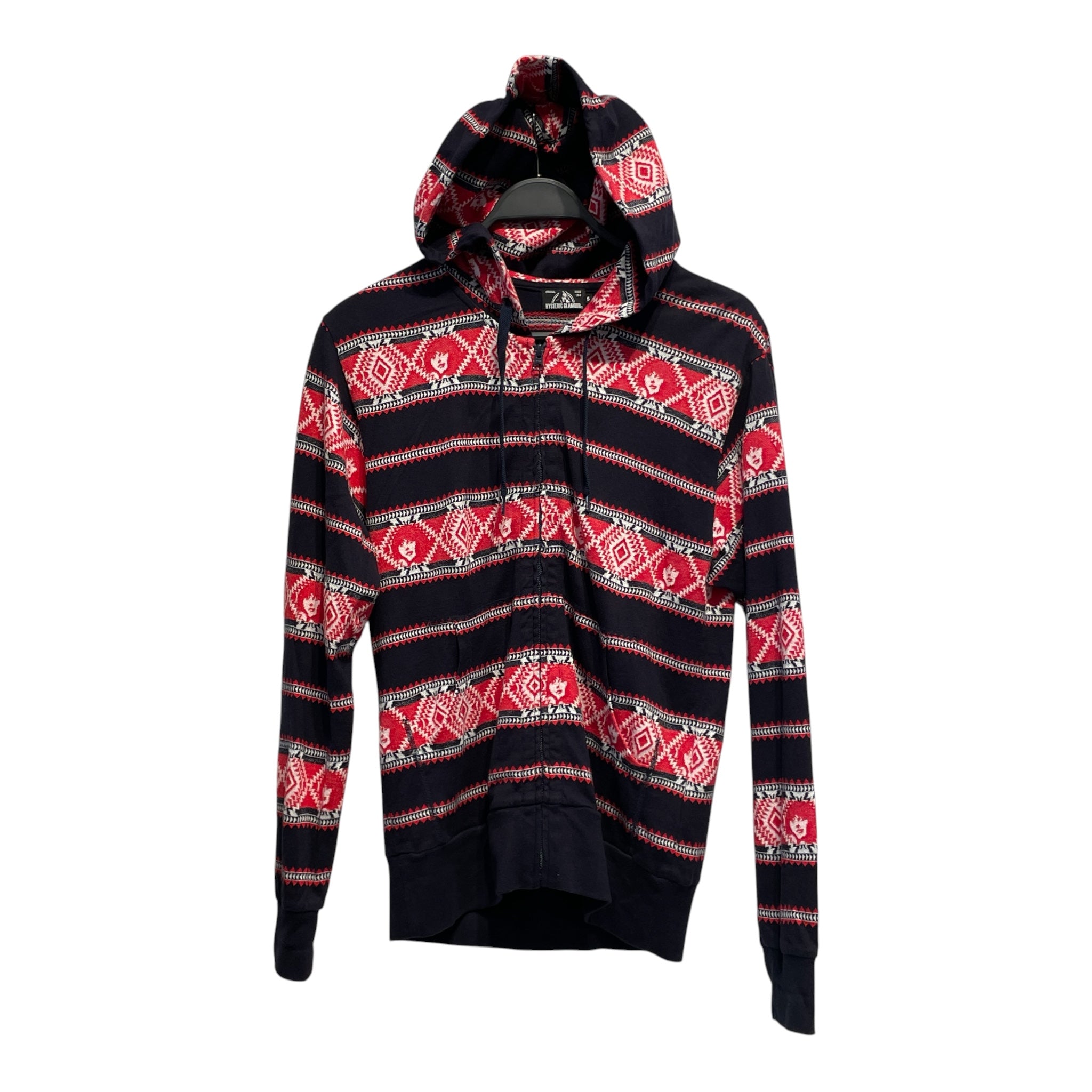 HYSTERIC GLAMOUR/Jacket/S/Cotton/NVY/Stripe/hysteric aztec view 1