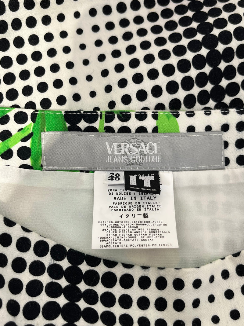 VERSACE JEANS COUTURE/Skirt/S/Floral Pattern/Cotton/MLT/VINTAGE/ POLKA DOT
