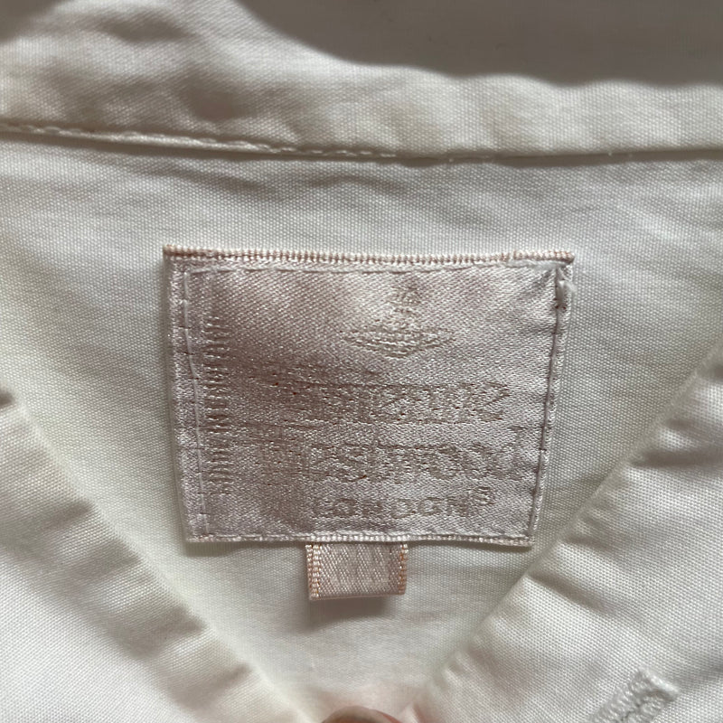 Vivienne Westwood/LS Shirt/M/Cotton/WHT/cross on chest