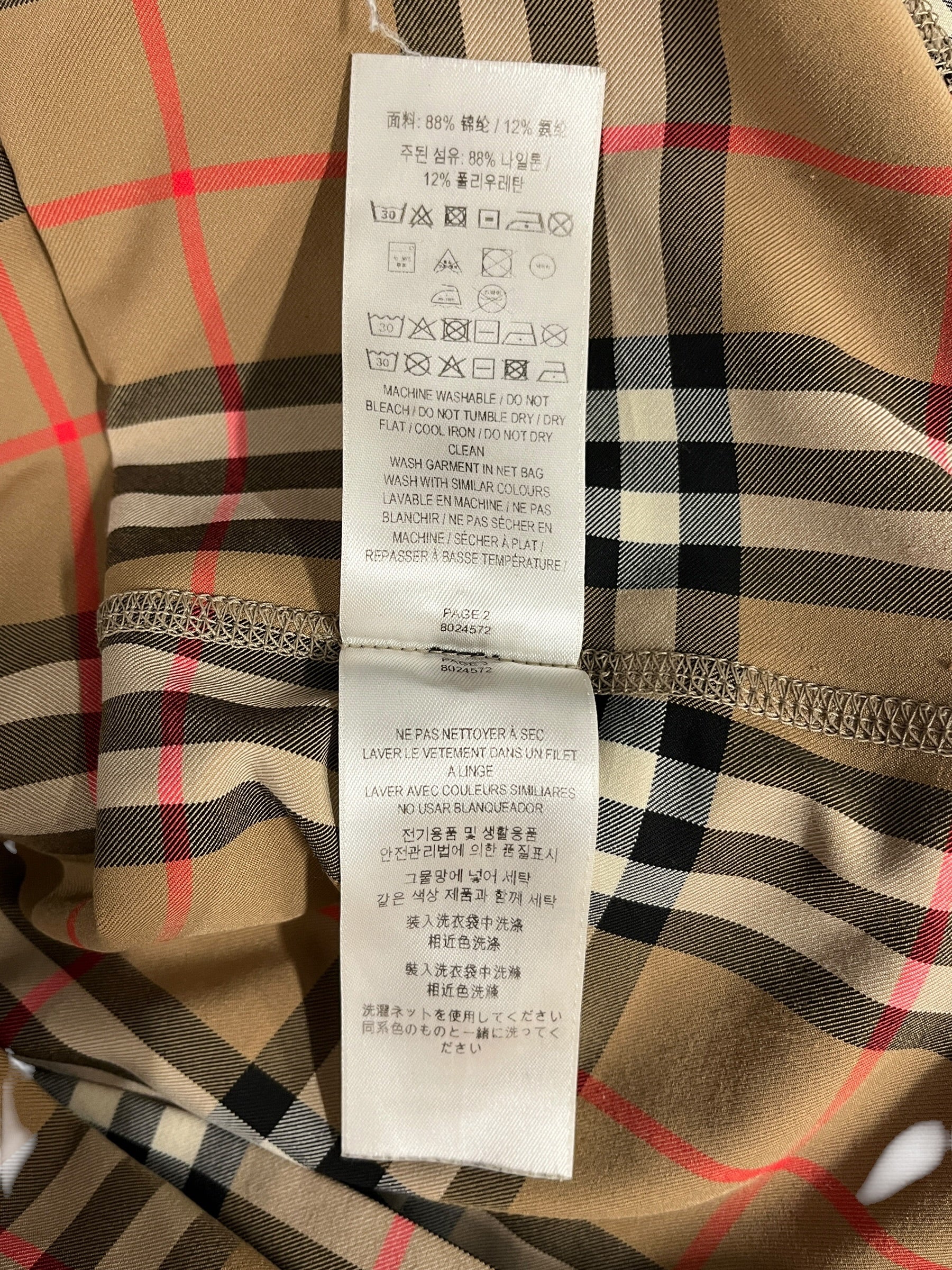 BURBERRY LONDON/LS Shirt/S/Plaid/Polyester/BEG/mock neck pull over view 4