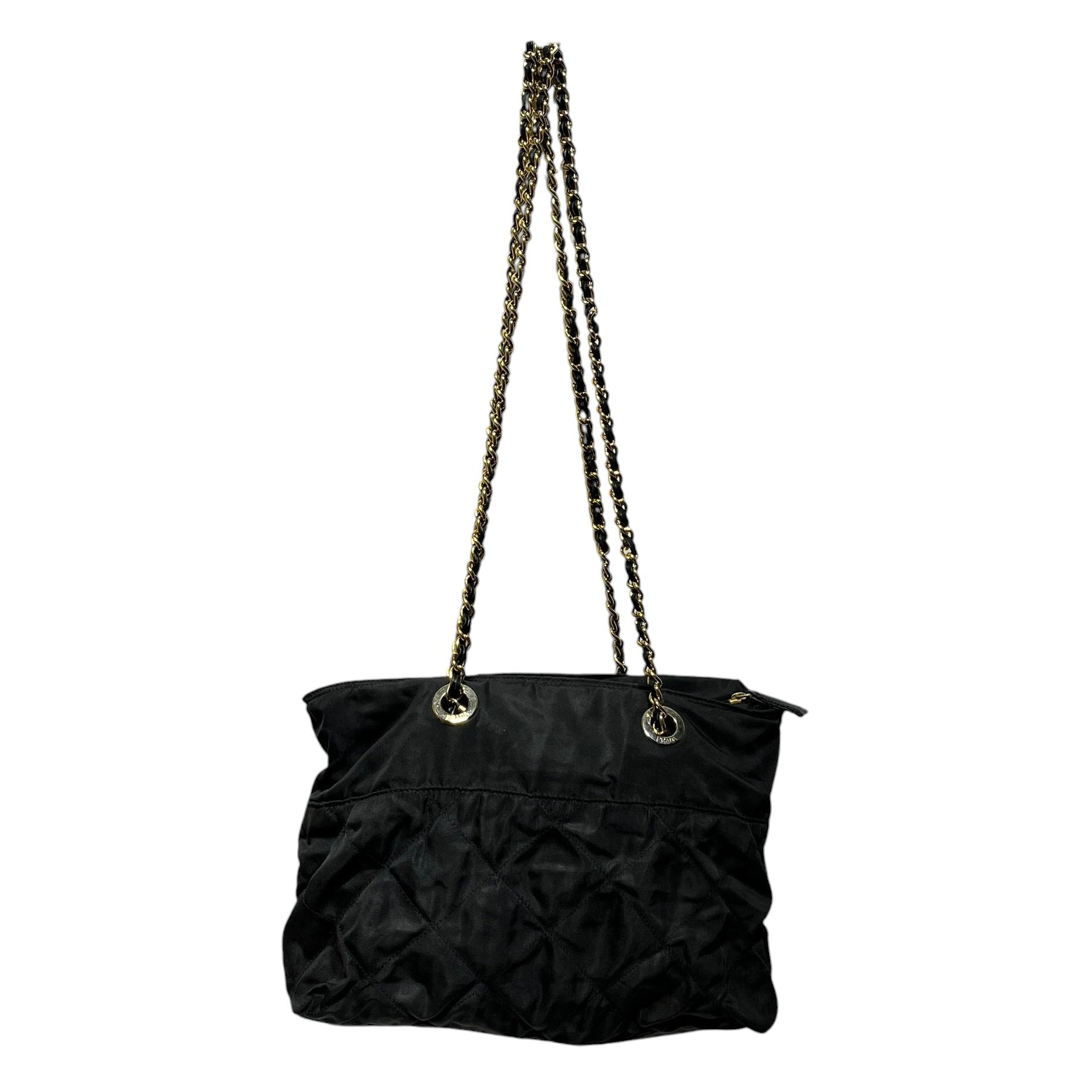 PRADA/Cross Body Bag/Nylon/BLK/QUILTED SHOULDER / GOLD HARDWA view 2