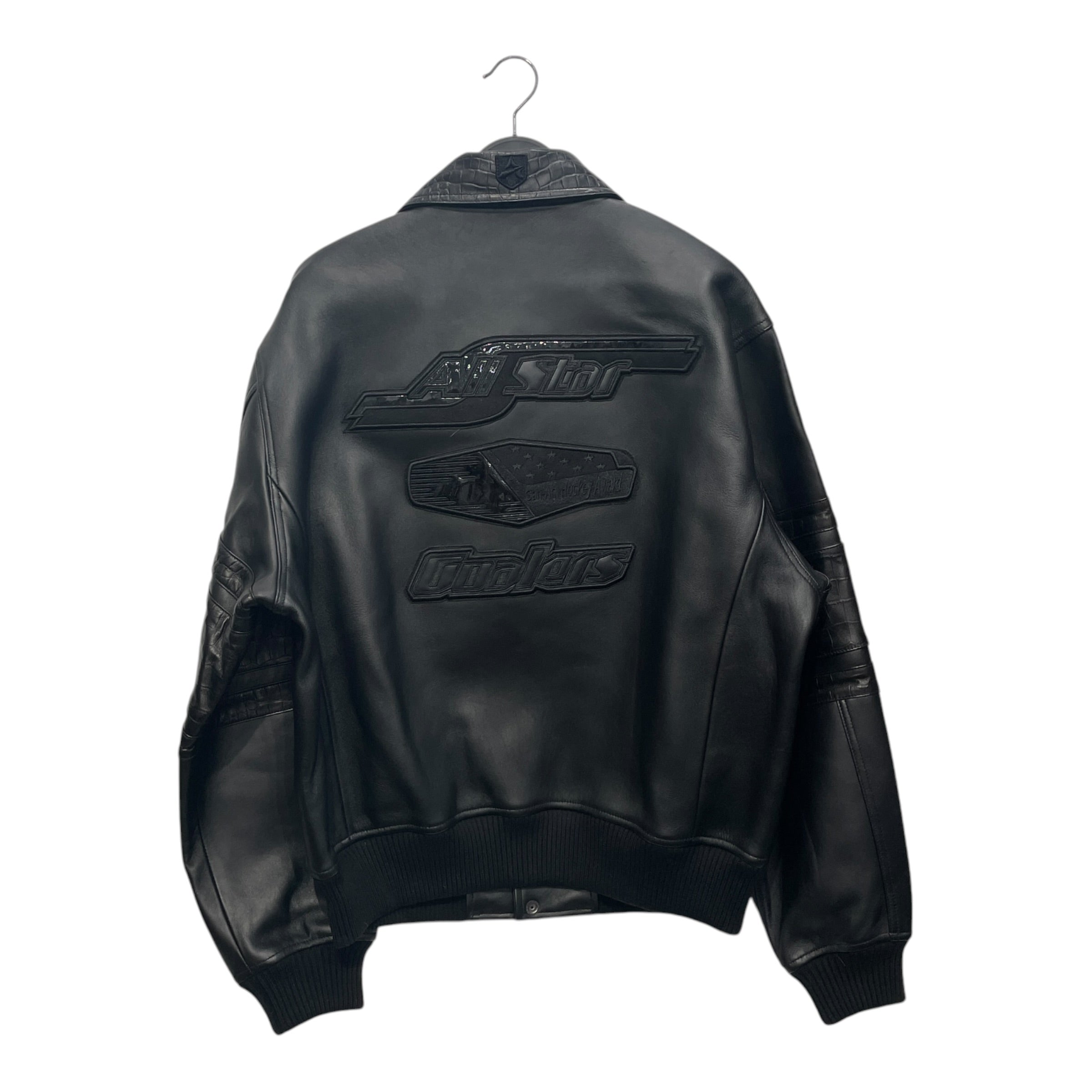 AVIREX/Riders Jkt (S)/L/Leather/BLK/LEGENDS JKT/CROC PATTERN ARM view 2