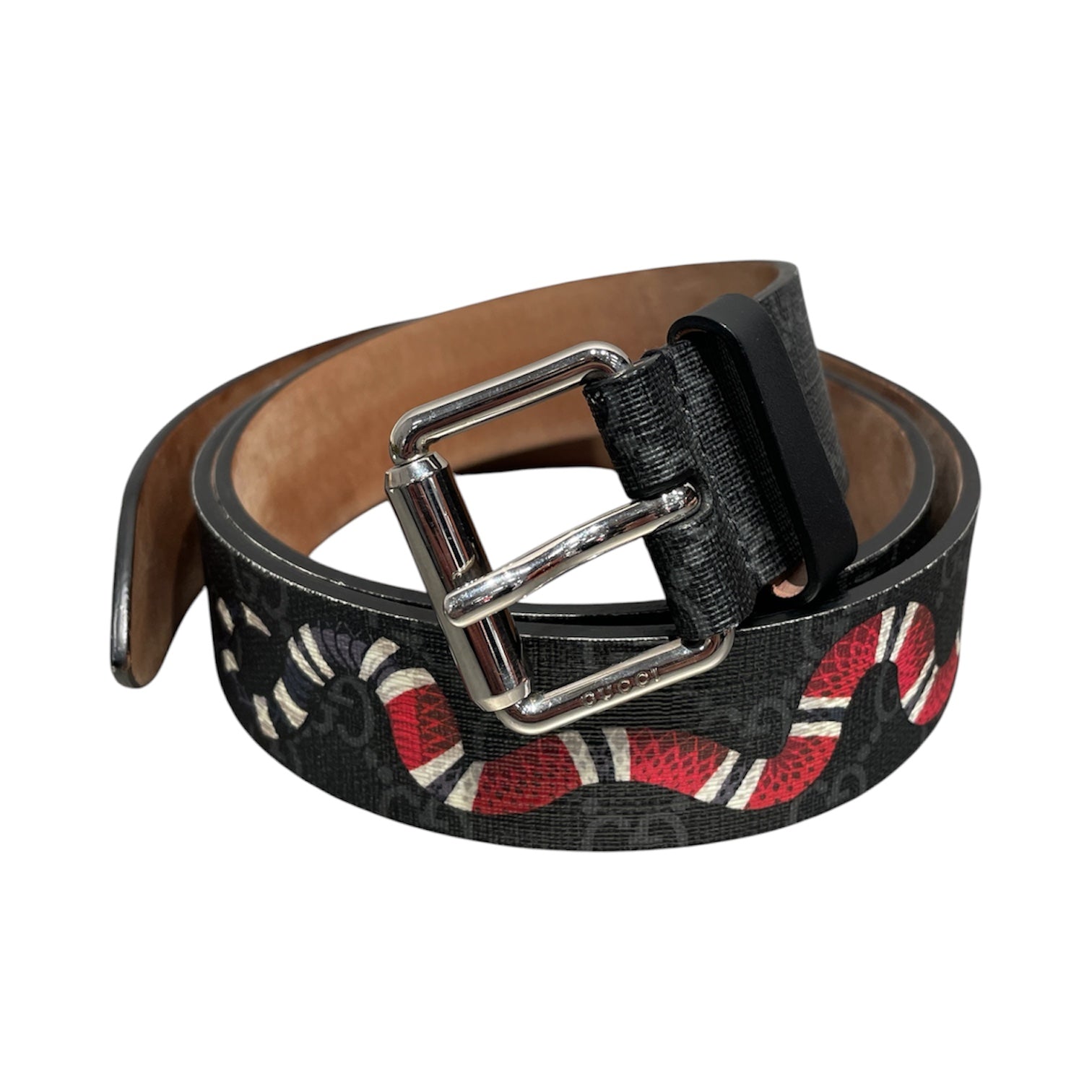 GUCCI/Belt/Leather/BLK/M's/Black Supreme Kingsnake Belt view 1