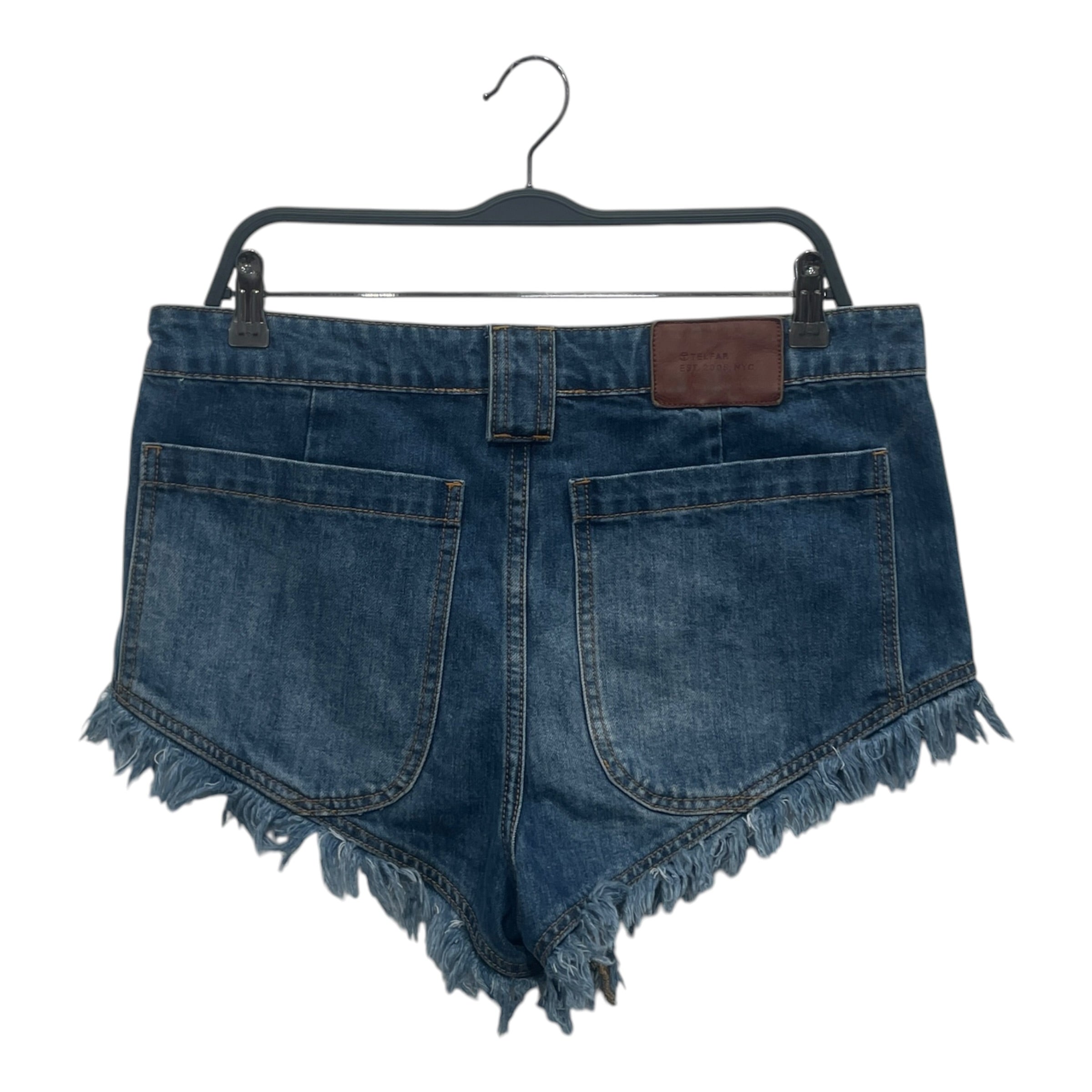 Telfar/Shorts/S/Denim/IDG/FRINGE SHORTS view 2