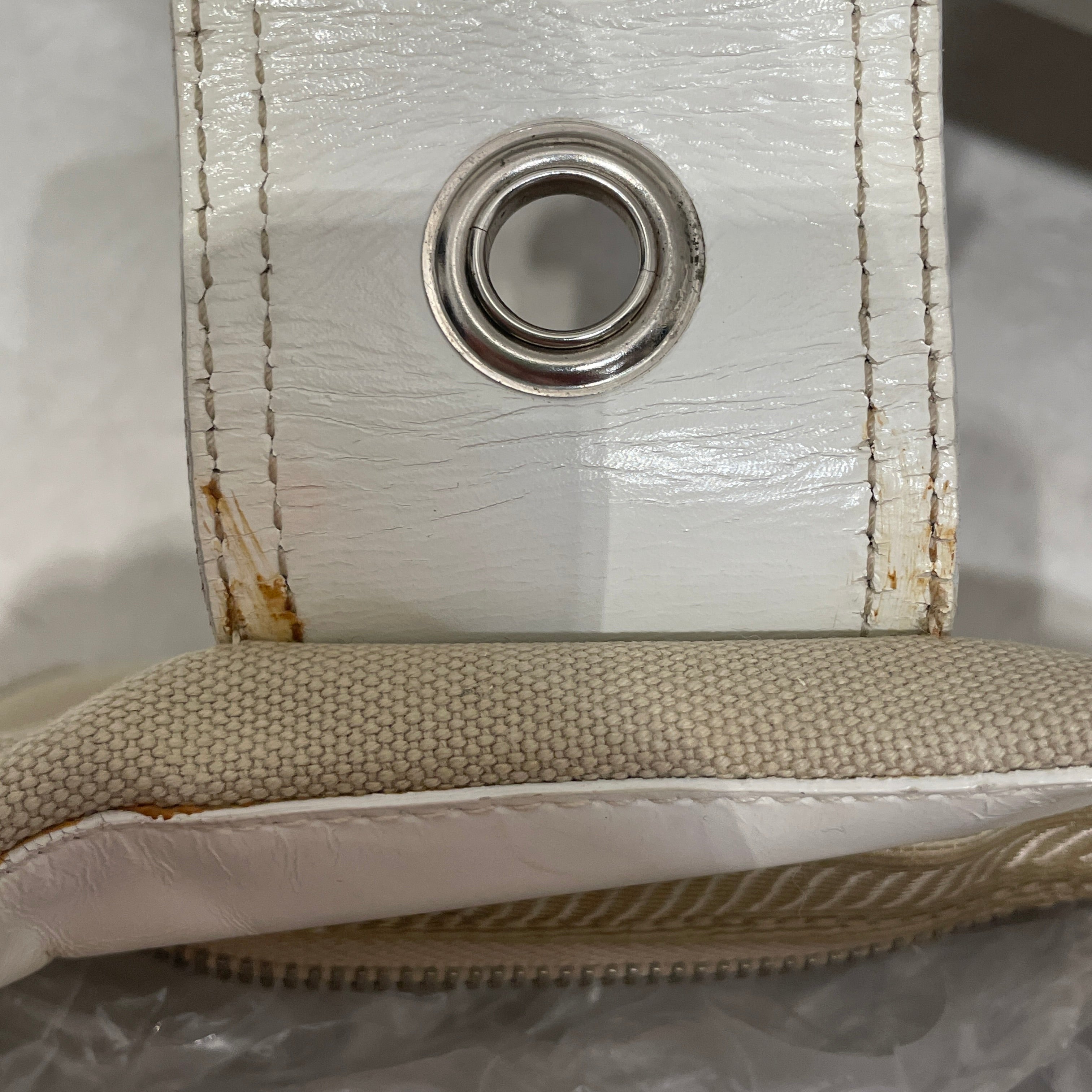 PRADA/Hand Bag/Cotton/CRM/BUCKLE/PALE PINK ACCENTS view 6