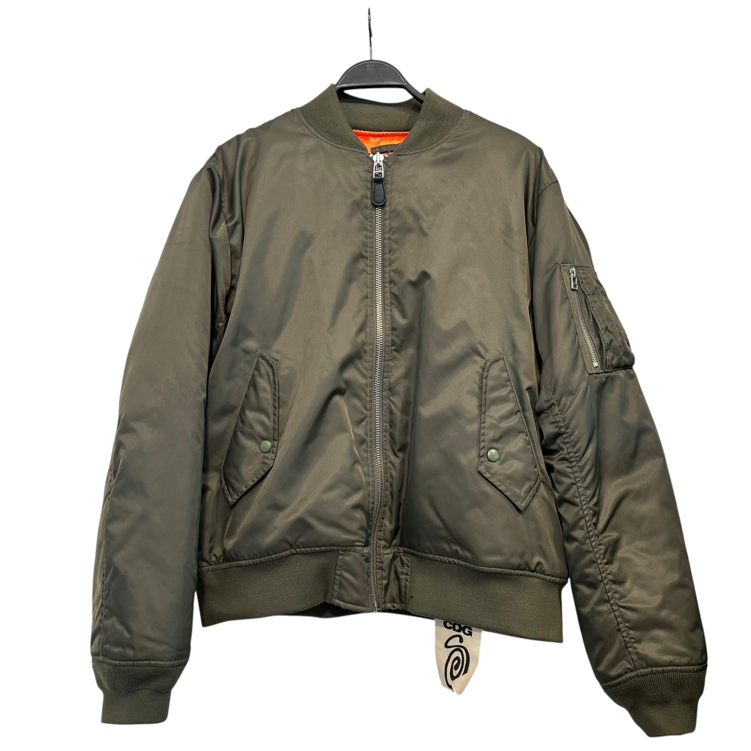 STUSSY/COMME des GARCONS/Jacket/L/Nylon/GRN/stussy 80-20 CDGCDGCDG bomber view 1