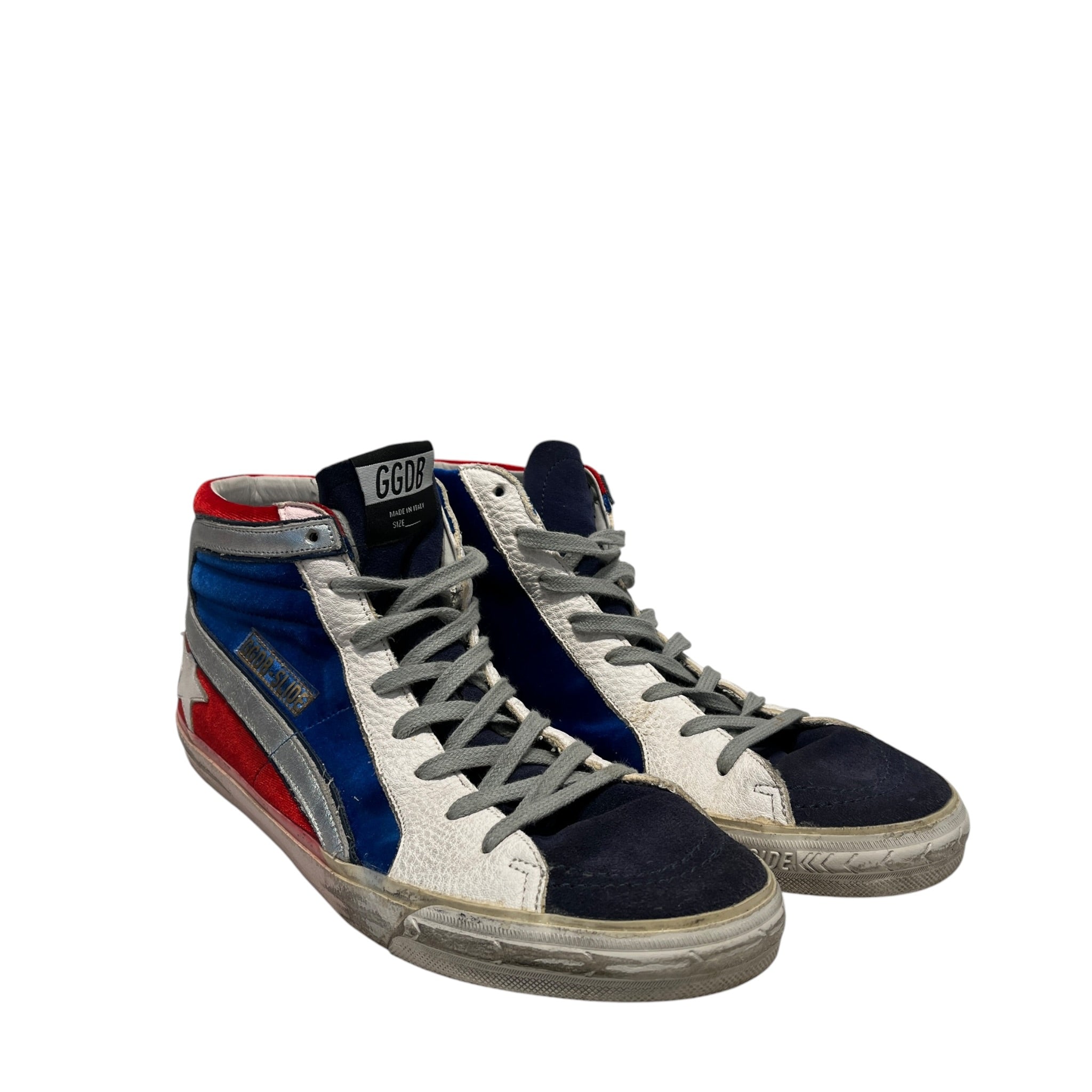 GOLDEN GOOSE/Hi-Sneakers/EU 43/Velour/RED/BLUE&RED SLIDE HIGHTOP view 1