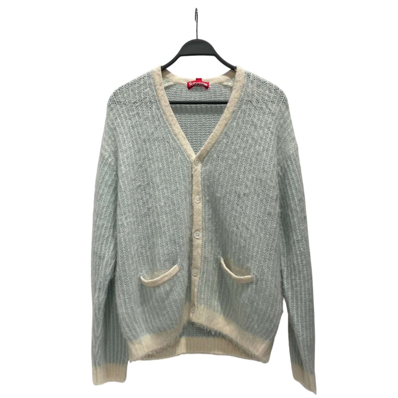 Supreme/Cardigan/M/Border/Mohair/BLU/2-Tone Mohair Cardigan view 1