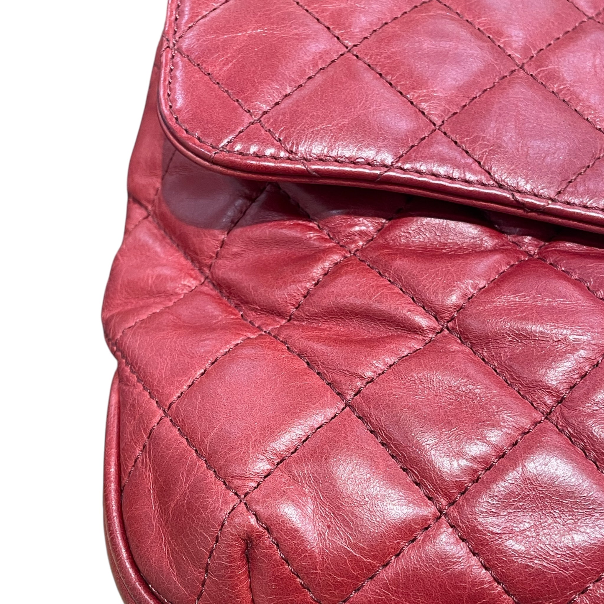 CHANEL/Cross Body Bag/Leather/RED/21655257 SCALLOP FLAP QUILTED view 7
