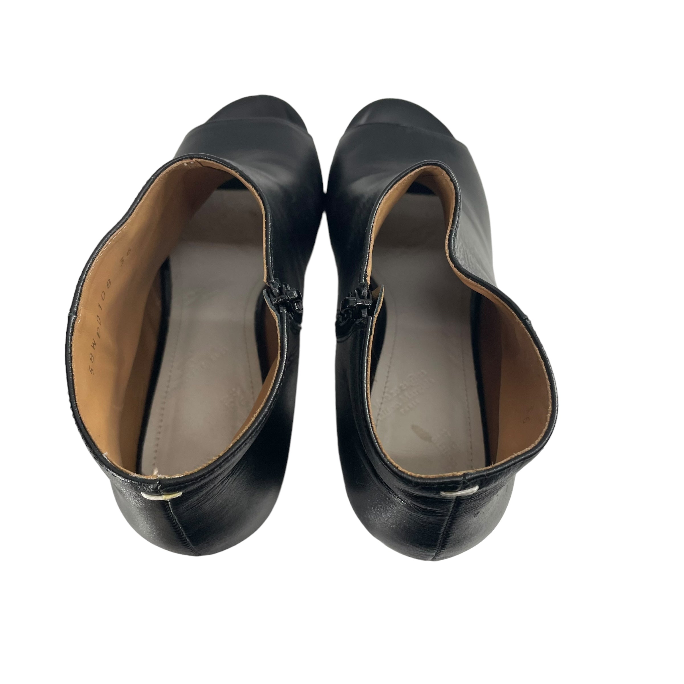 Maison Margiela/Heels/EU 36/Leather/BLK/Open-Toe/BLK WOOD HEEL view 4