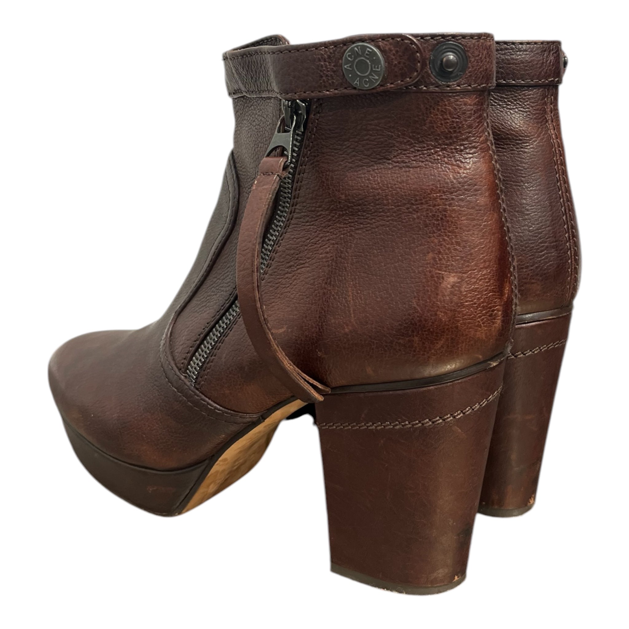Acne Studios/Heels/EU 41/Leather/BRW/SIDE ZIP SNAP BUTTON view 5