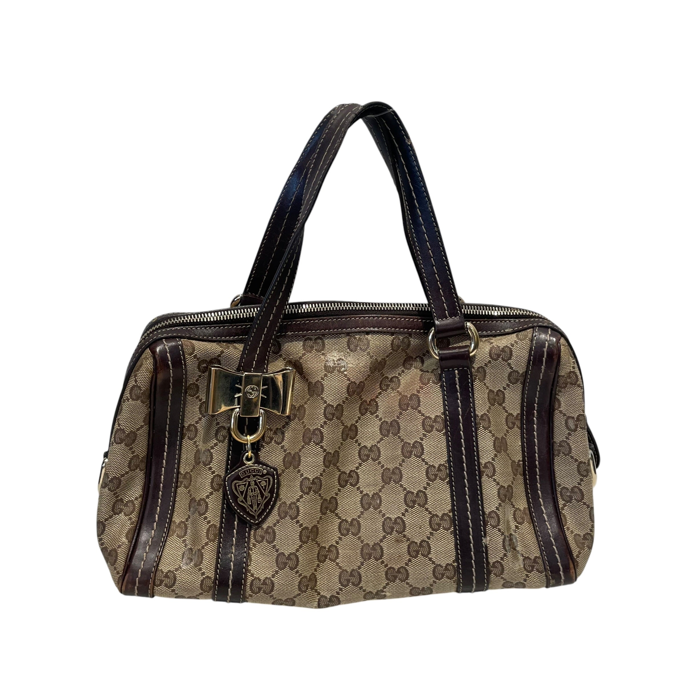 GUCCI/Hand Bag/Monogram/Leather/BEG/CRYSTAL DUCHESAA BOSTON view 1